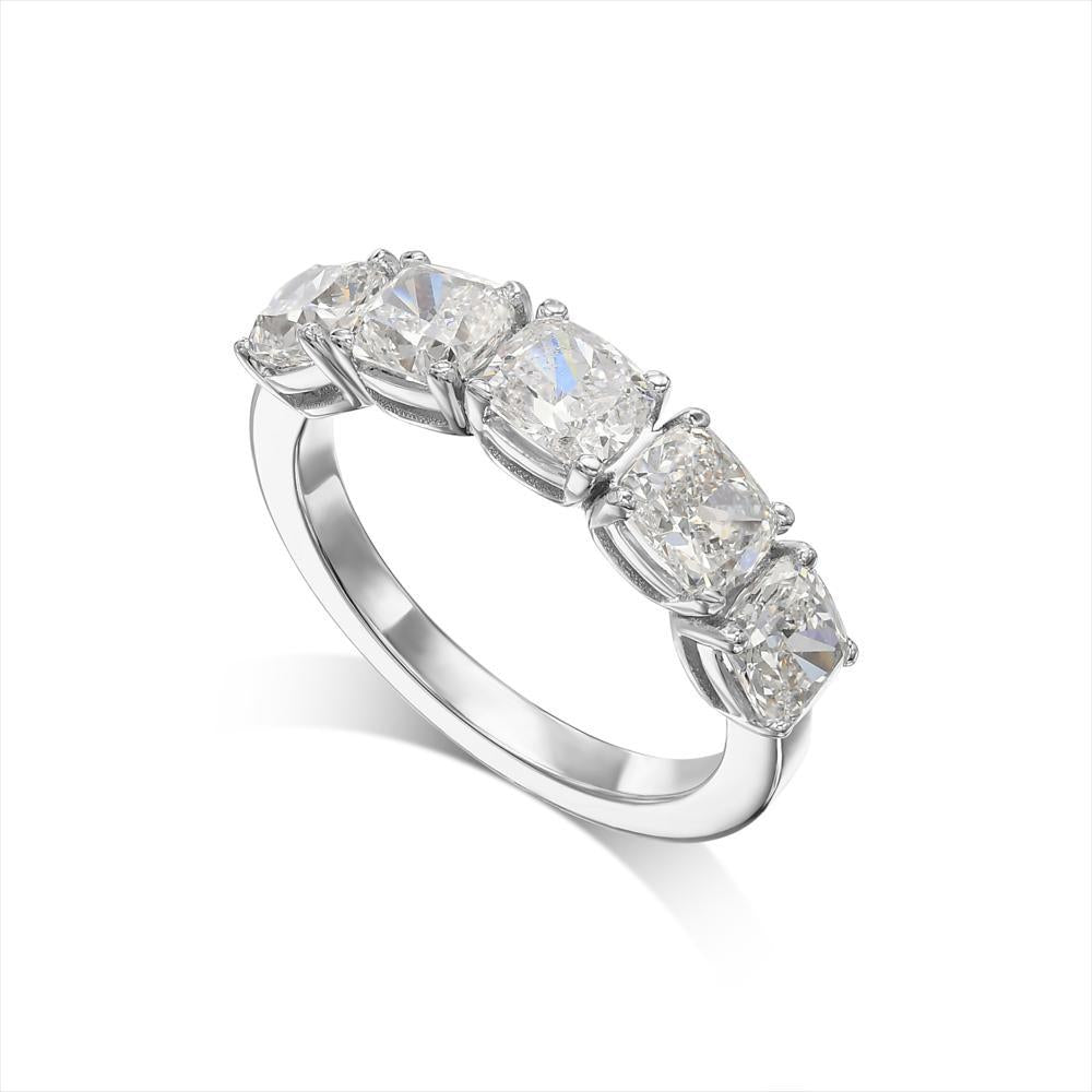 Cushion Cut 5 Stone Diamond Ring (2.5 Ct)