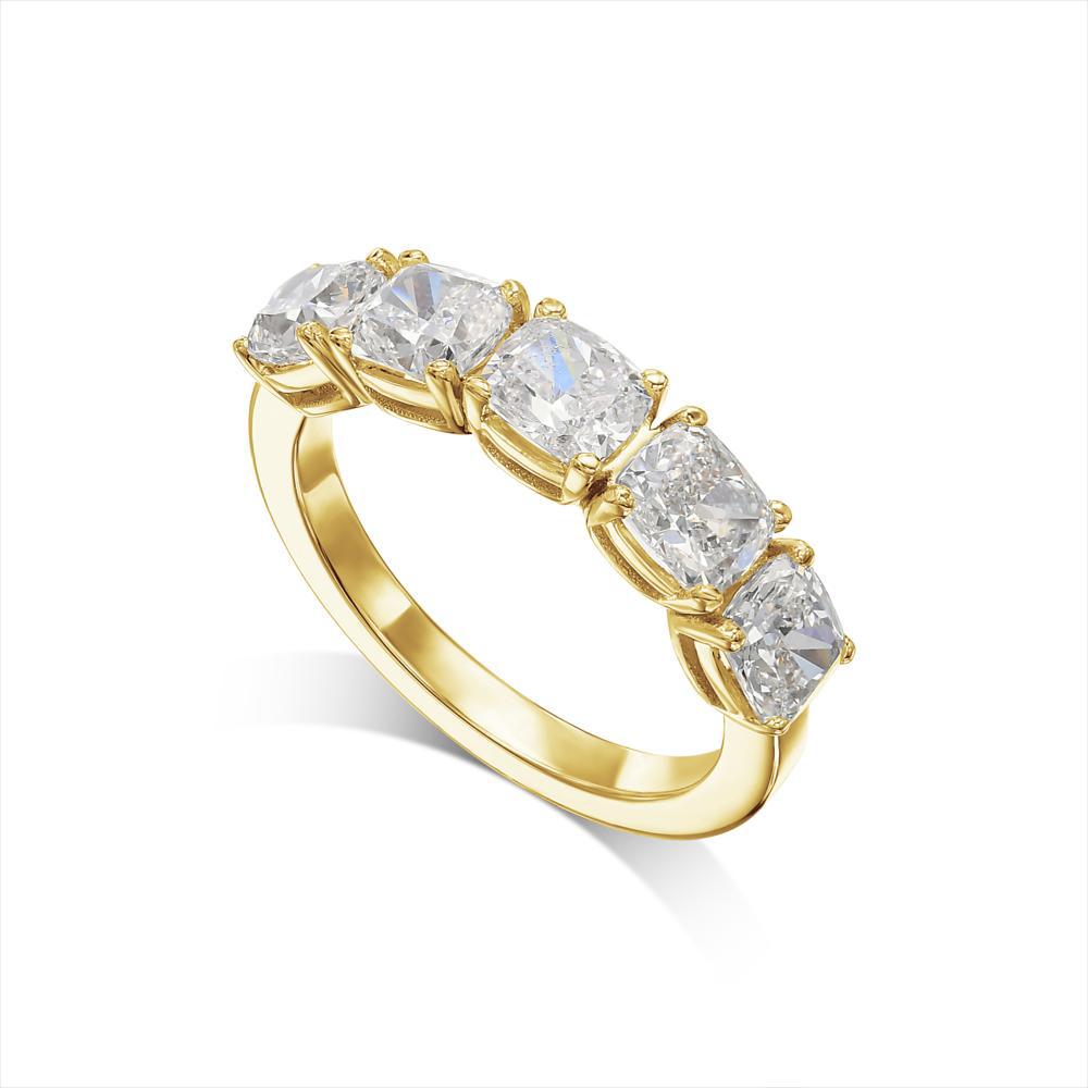 Cushion Cut 5 Stone Diamond Ring (2.5 Ct)