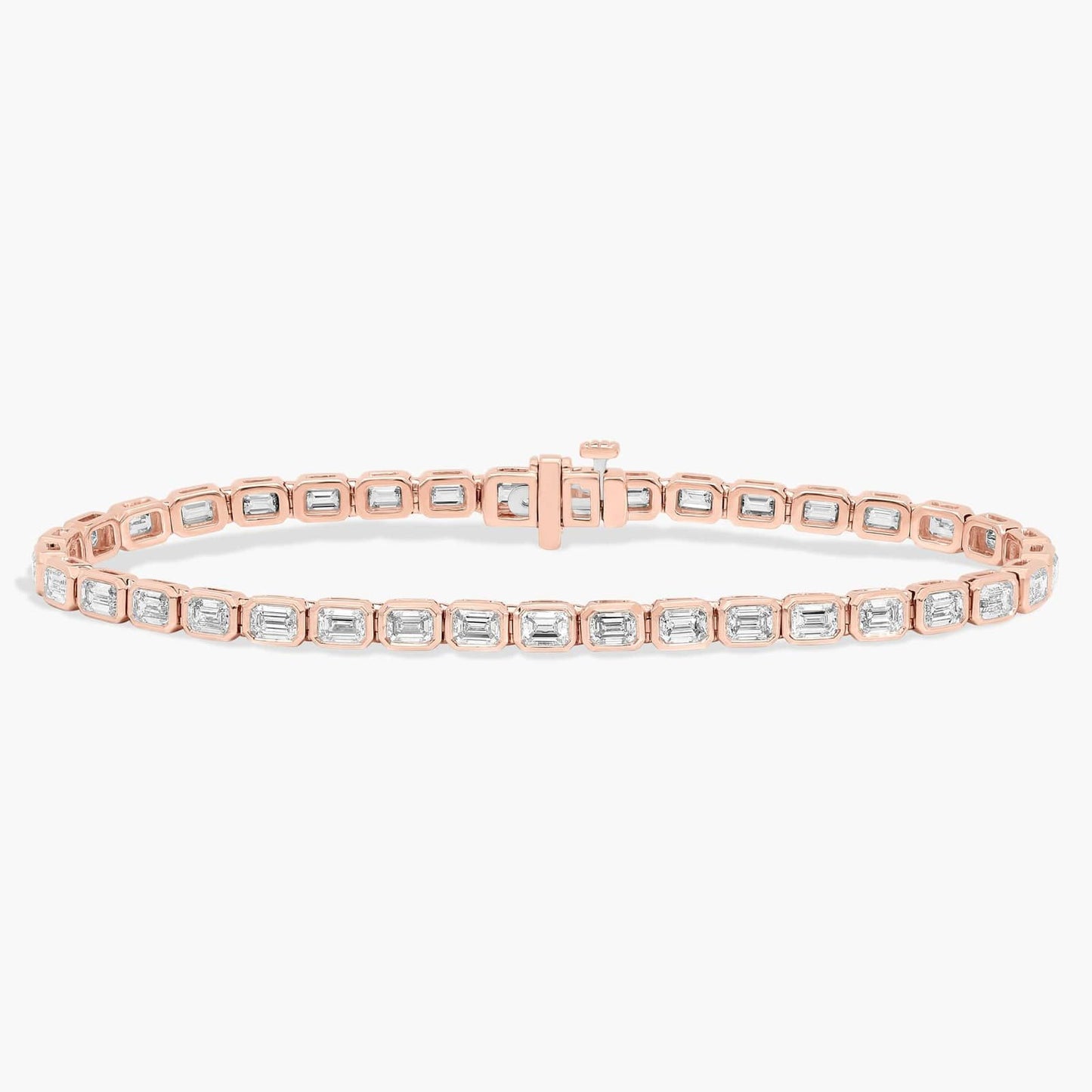 7 " Emerald Cut Diamond Bezel Set Tennis Bracelet (5Ct)