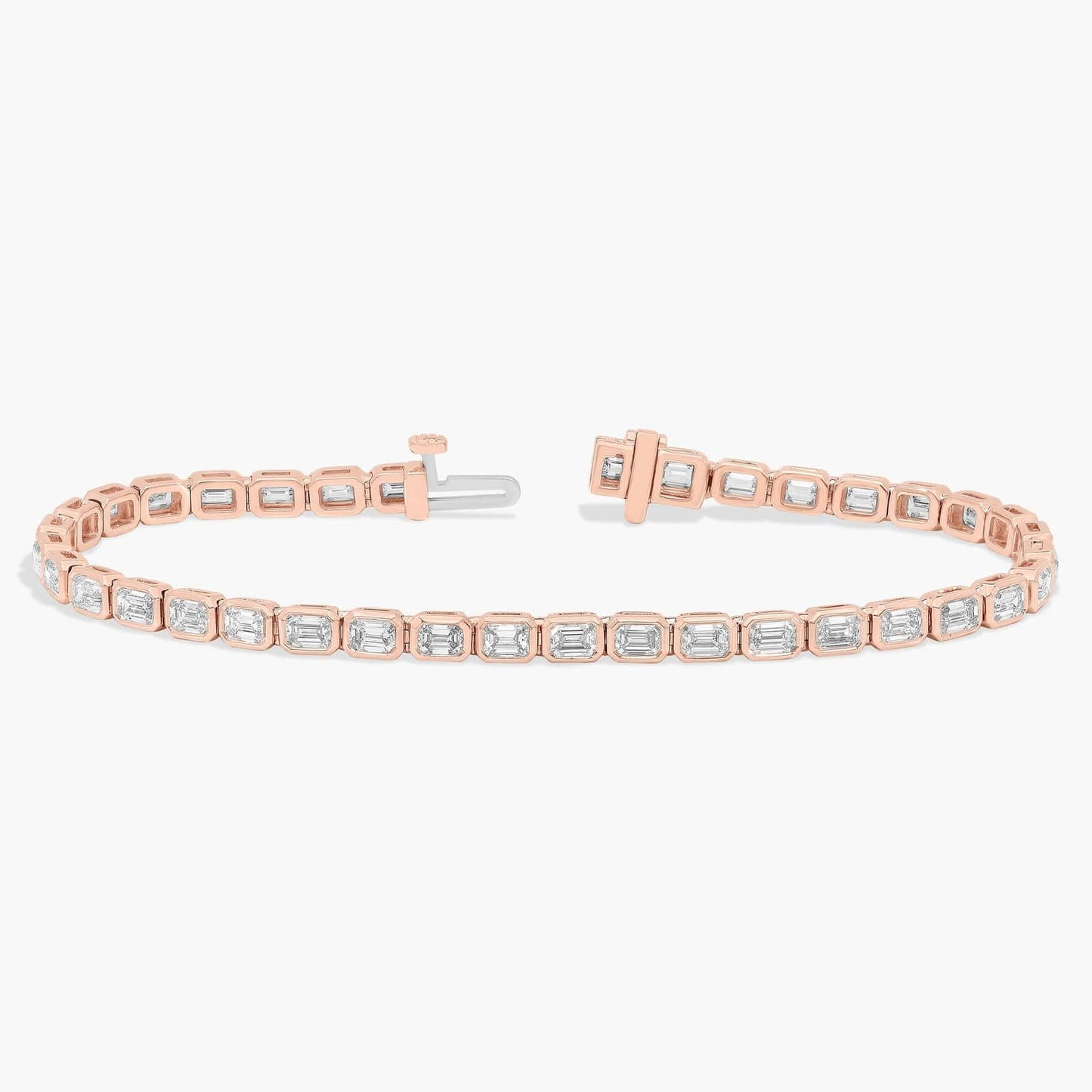 7 " Emerald Cut Diamond Bezel Set Tennis Bracelet (5Ct)