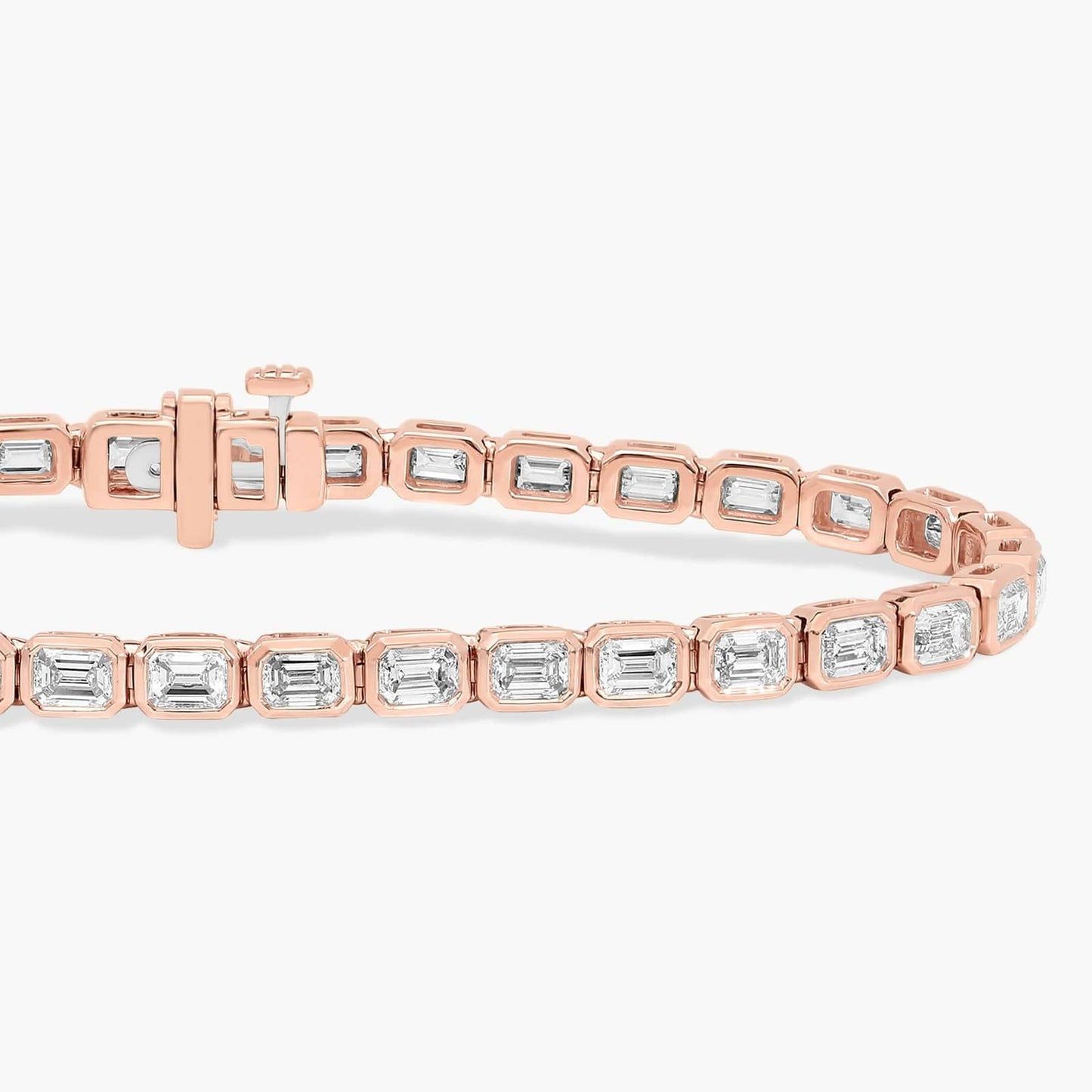 7 " Emerald Cut Diamond Bezel Set Tennis Bracelet (5Ct)