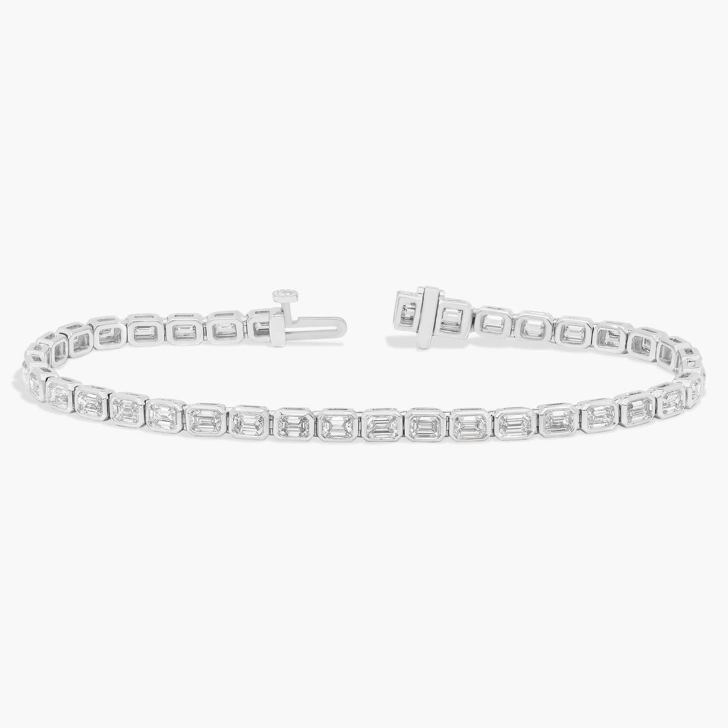 7 " Emerald Cut Diamond Bezel Set Tennis Bracelet (5Ct)