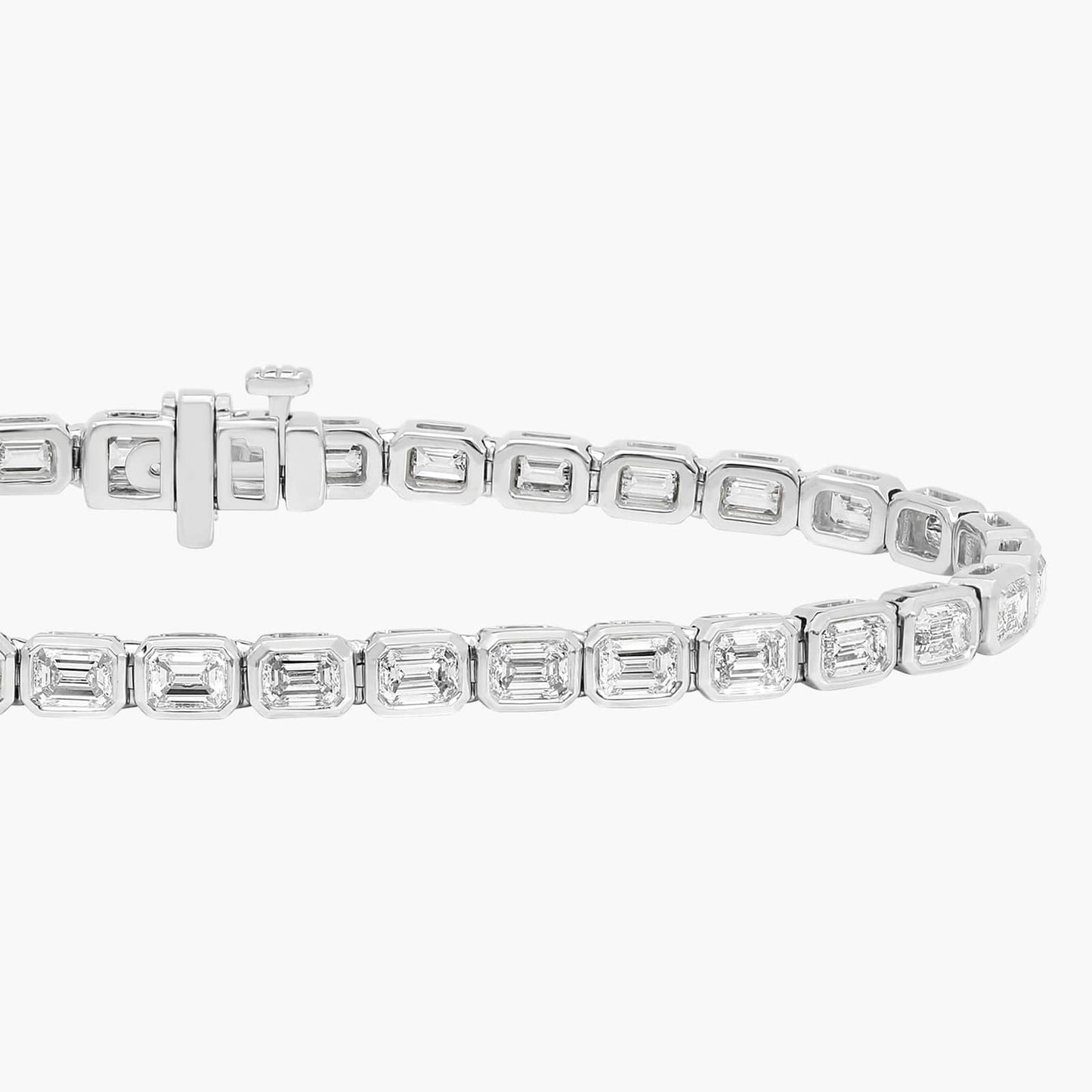 7 " Emerald Cut Diamond Bezel Set Tennis Bracelet (5Ct)