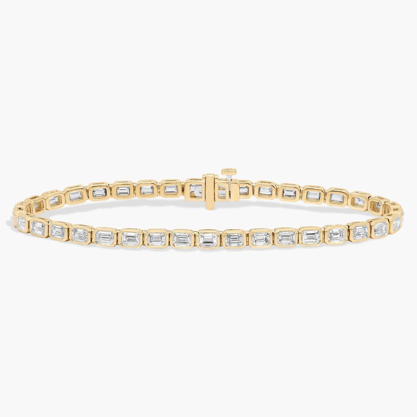 7 " Emerald Cut Diamond Bezel Set Tennis Bracelet (5Ct)