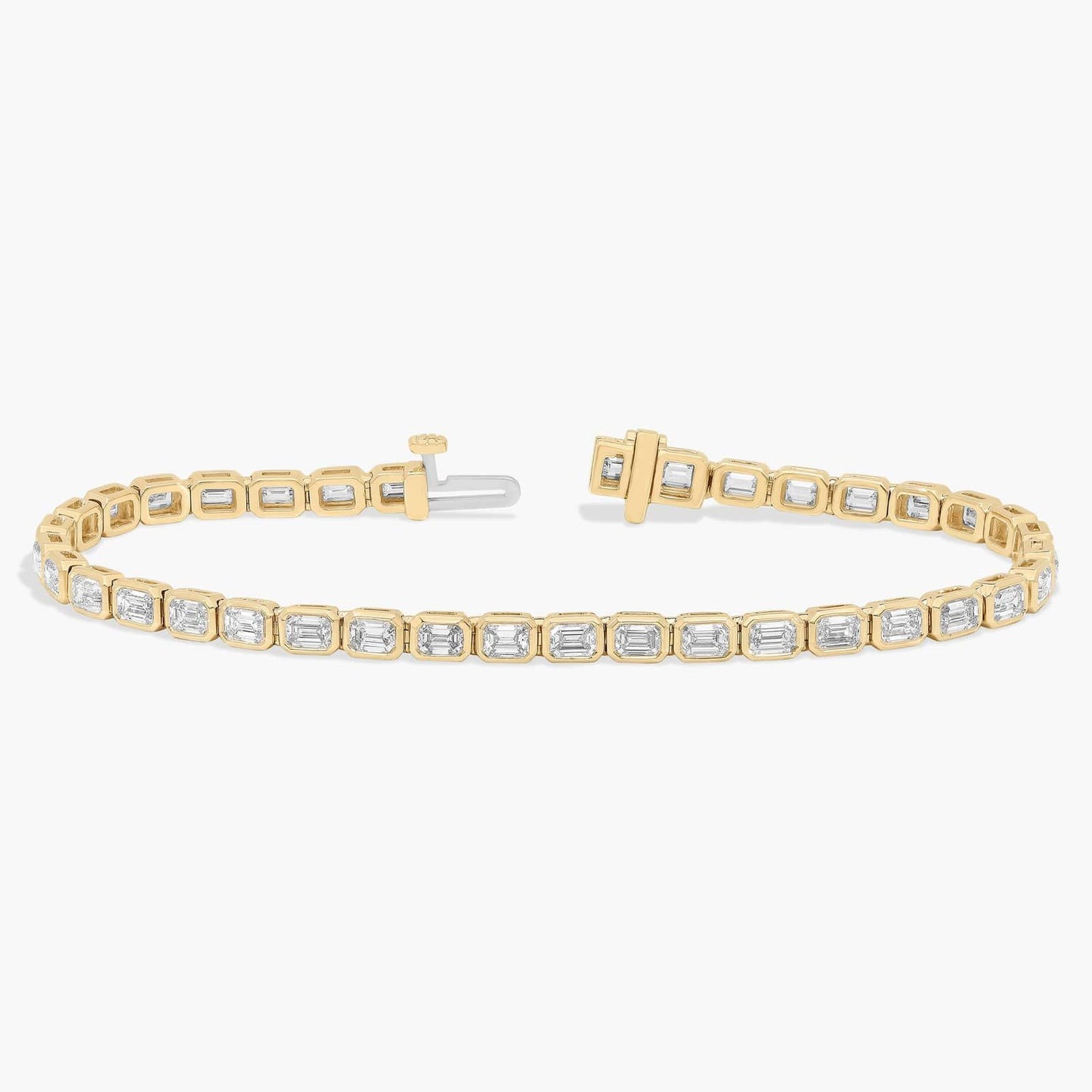 7 " Emerald Cut Diamond Bezel Set Tennis Bracelet (5Ct)