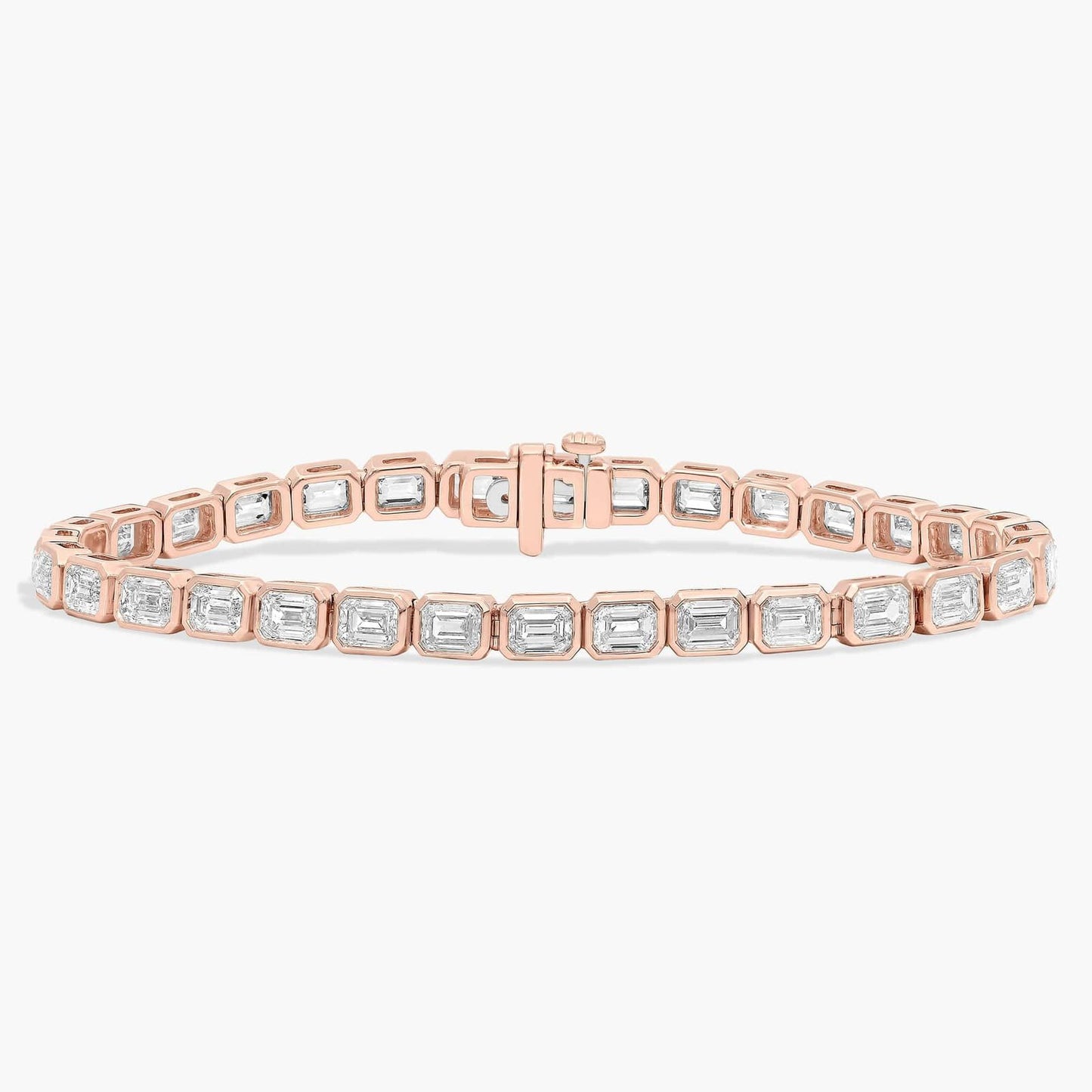 7 " Emerald Cut Diamond Bezel Set Tennis Bracelet (8Ct)