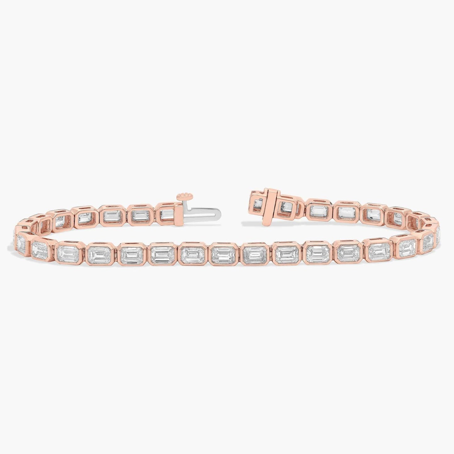 7 " Emerald Cut Diamond Bezel Set Tennis Bracelet (8Ct)
