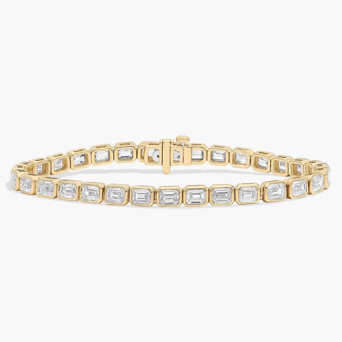 7 " Emerald Cut Diamond Bezel Set Tennis Bracelet (8Ct)