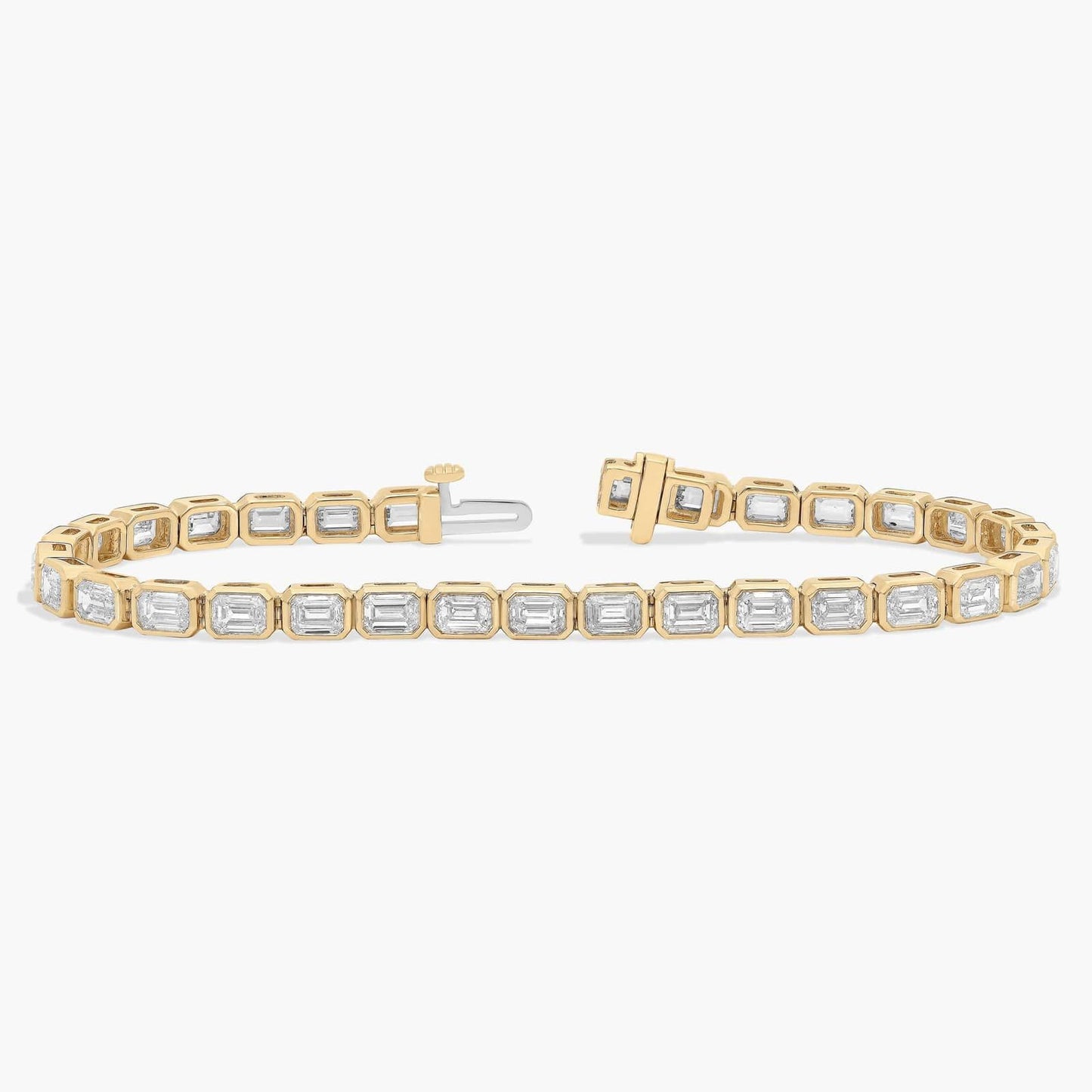 7 " Emerald Cut Diamond Bezel Set Tennis Bracelet (8Ct)