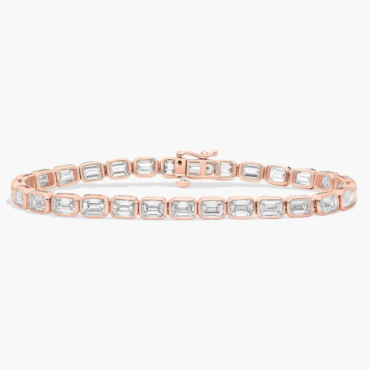 7 " Emerald Cut Diamond Bezel Set Tennis Bracelet (10Ct)