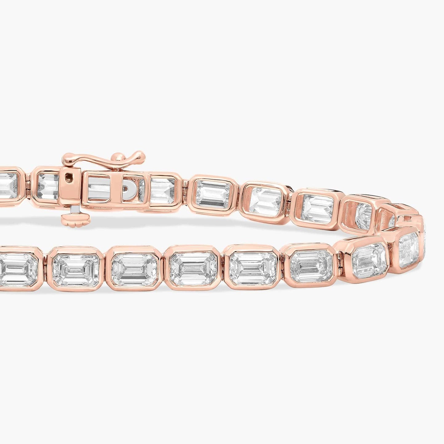 7 " Emerald Cut Diamond Bezel Set Tennis Bracelet (10Ct)