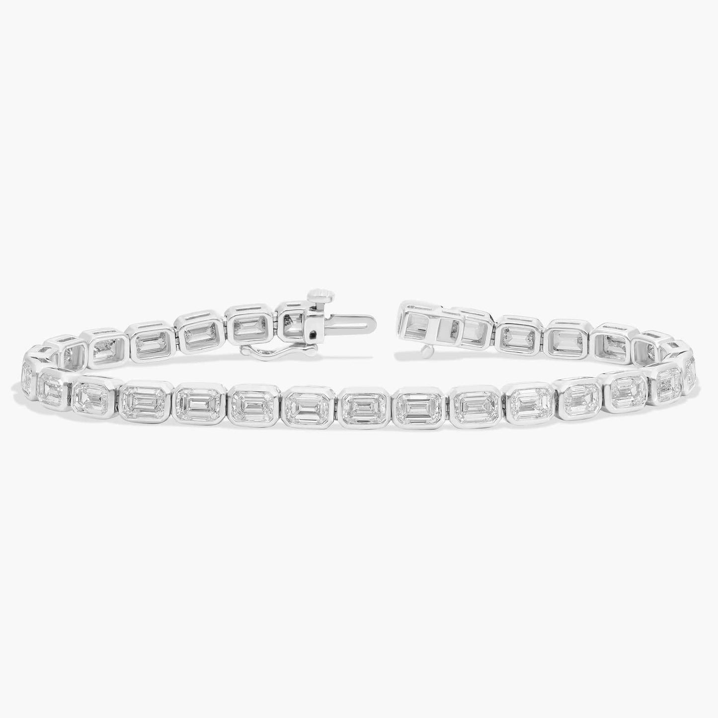 7 " Emerald Cut Diamond Bezel Set Tennis Bracelet (10Ct)