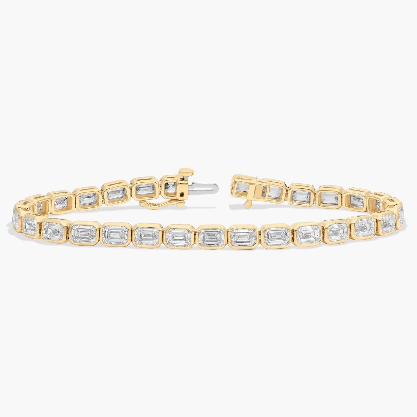 7 " Emerald Cut Diamond Bezel Set Tennis Bracelet (10Ct)