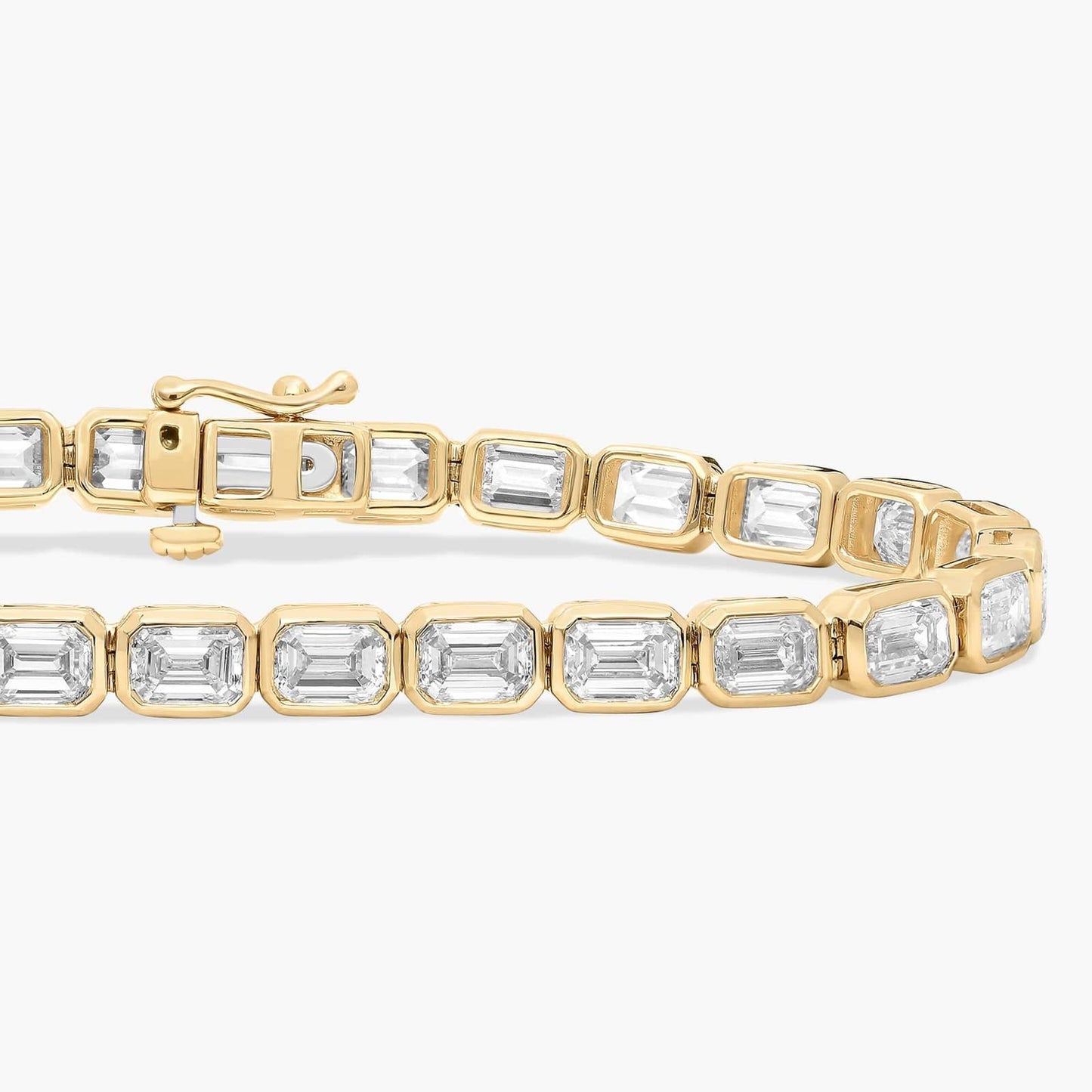 7 " Emerald Cut Diamond Bezel Set Tennis Bracelet (10Ct)