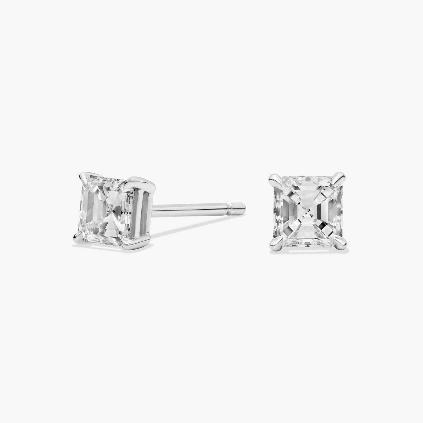 Asscher Cut Diamond Stud Earrings