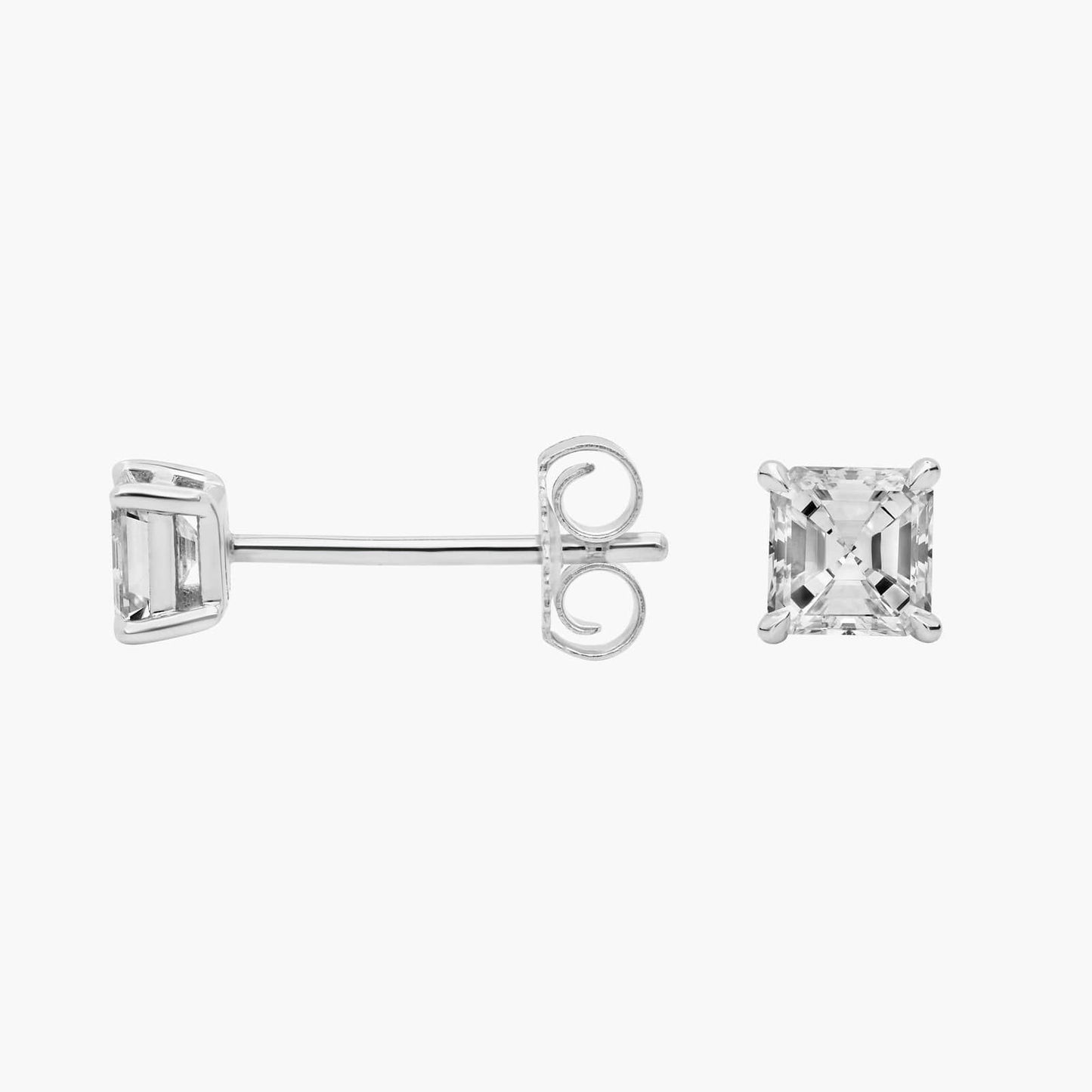 Asscher Cut Diamond Stud Earrings