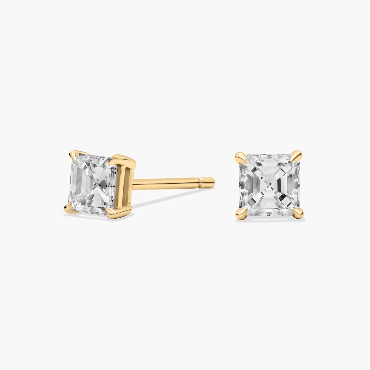 Asscher Cut Diamond Stud Earrings