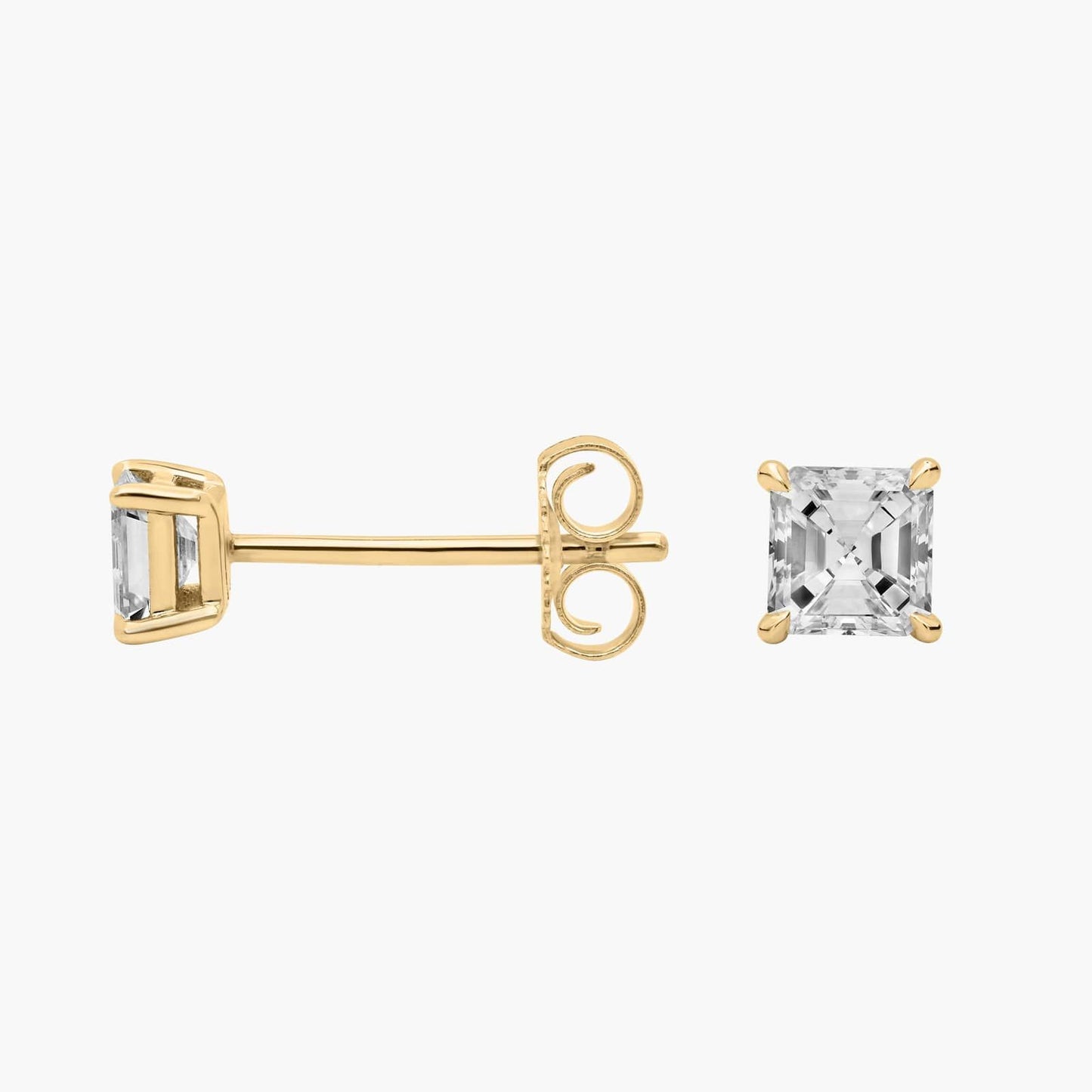 Asscher Cut Diamond Stud Earrings