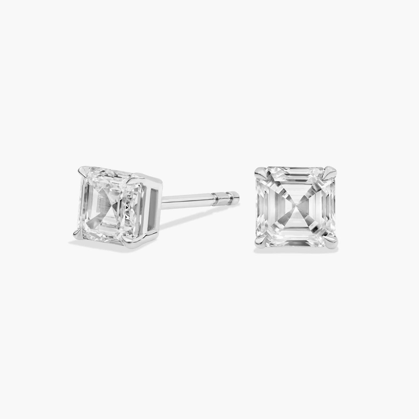 Asscher Cut Diamond Stud Earrings