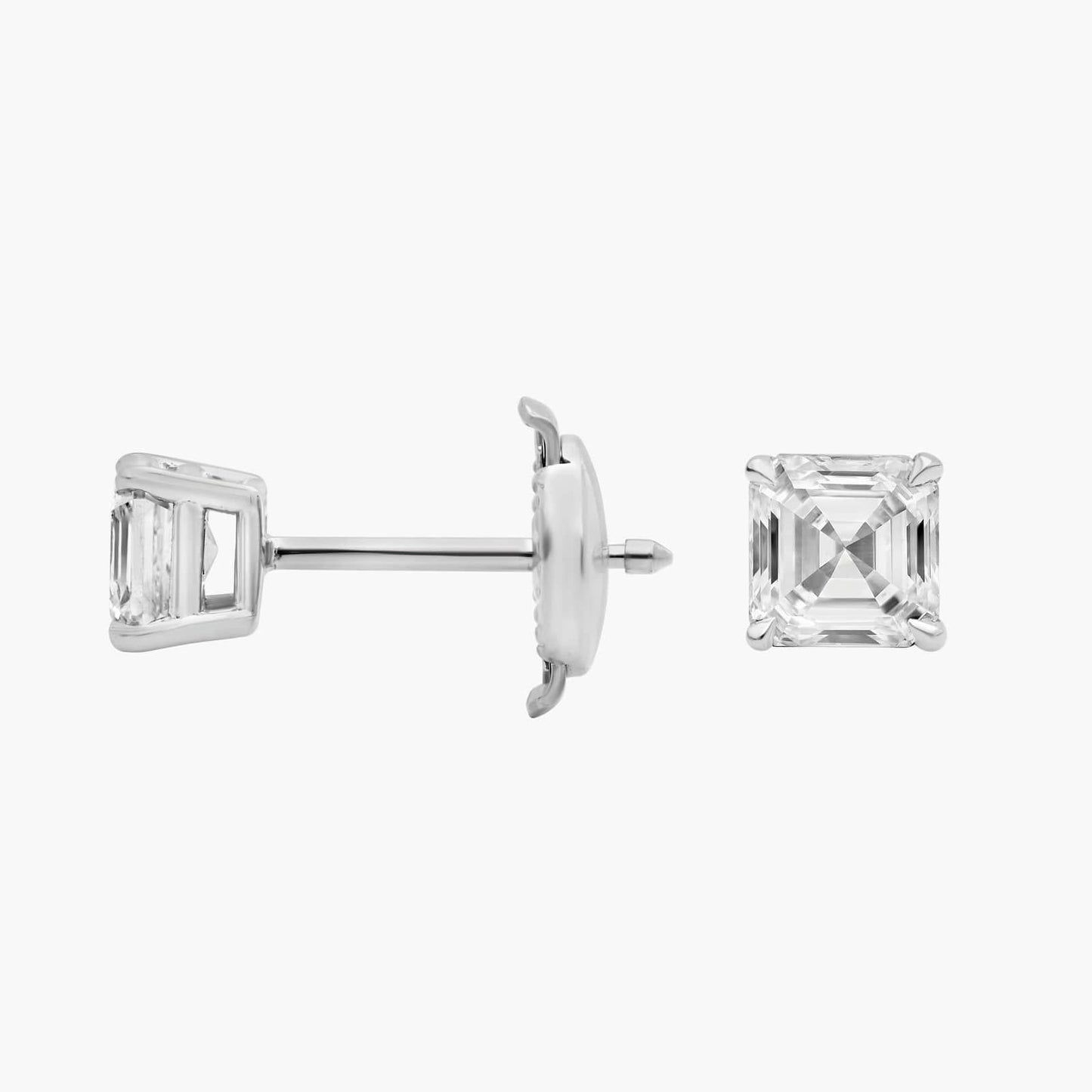 Asscher Cut Diamond Stud Earrings