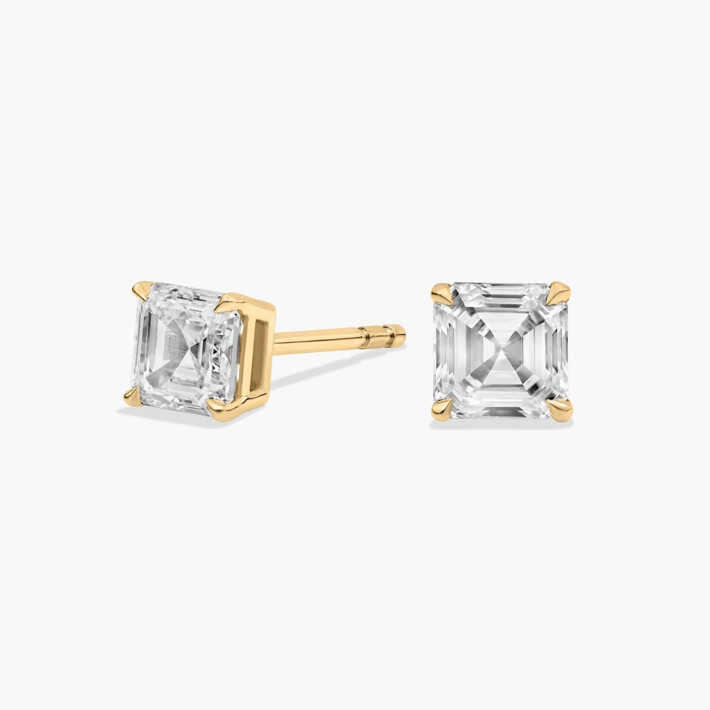 Asscher Cut Diamond Stud Earrings