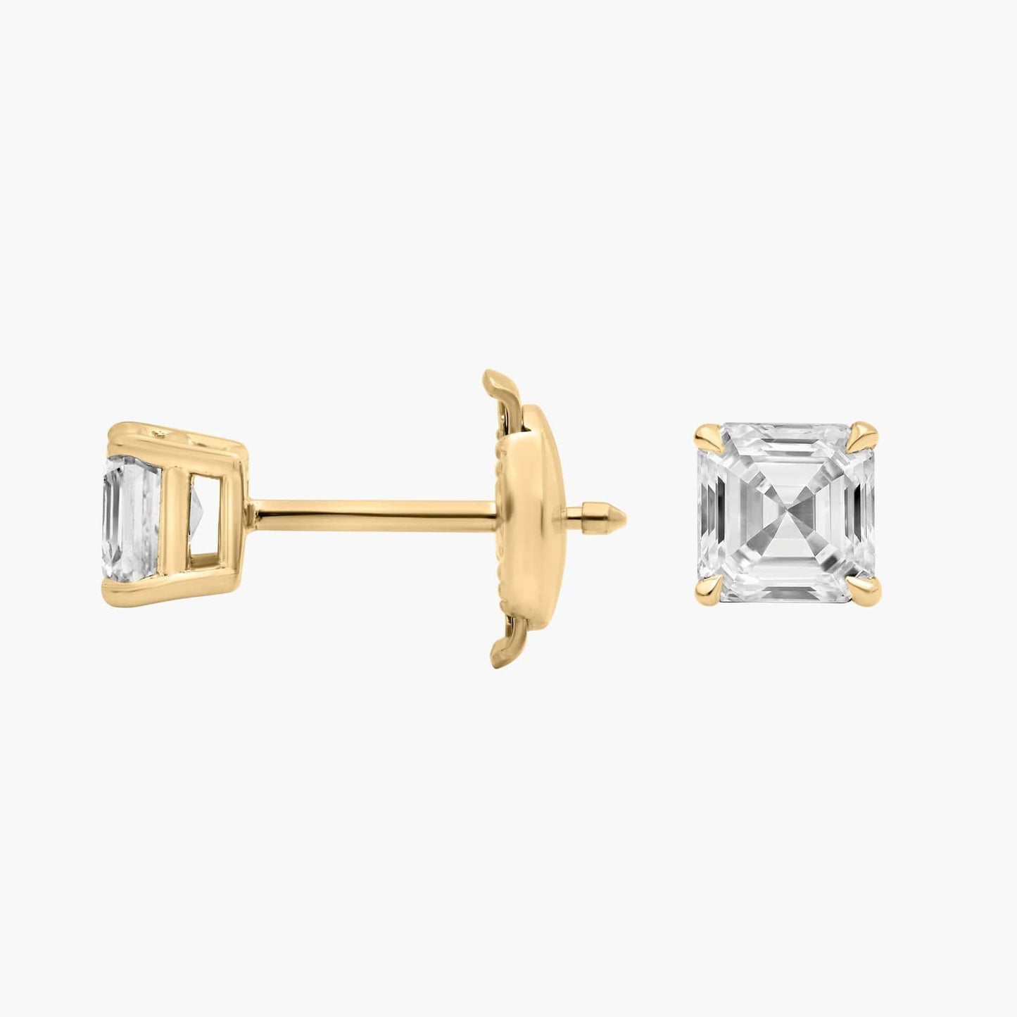 Asscher Cut Diamond Stud Earrings