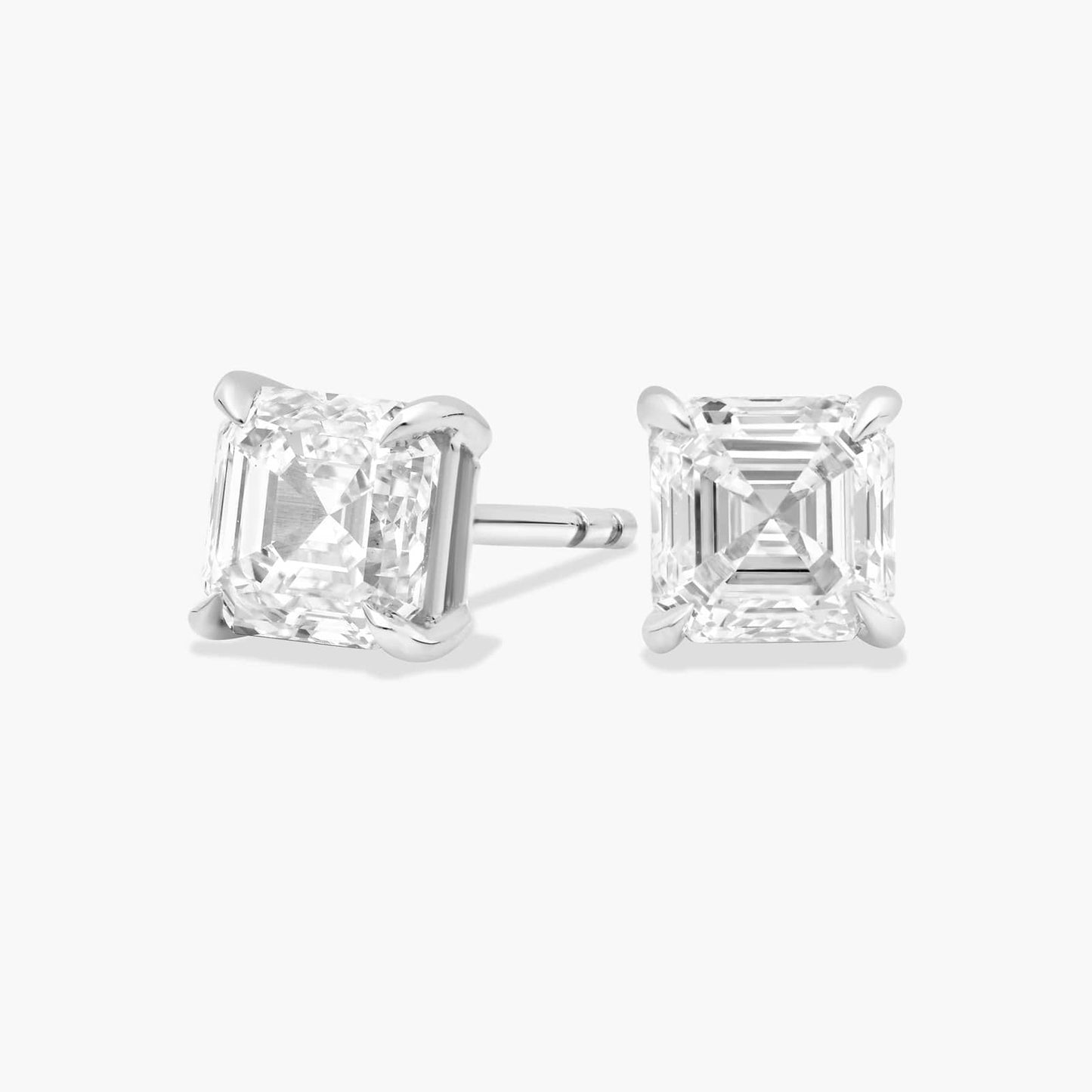 Asscher Cut Diamond Stud Earrings