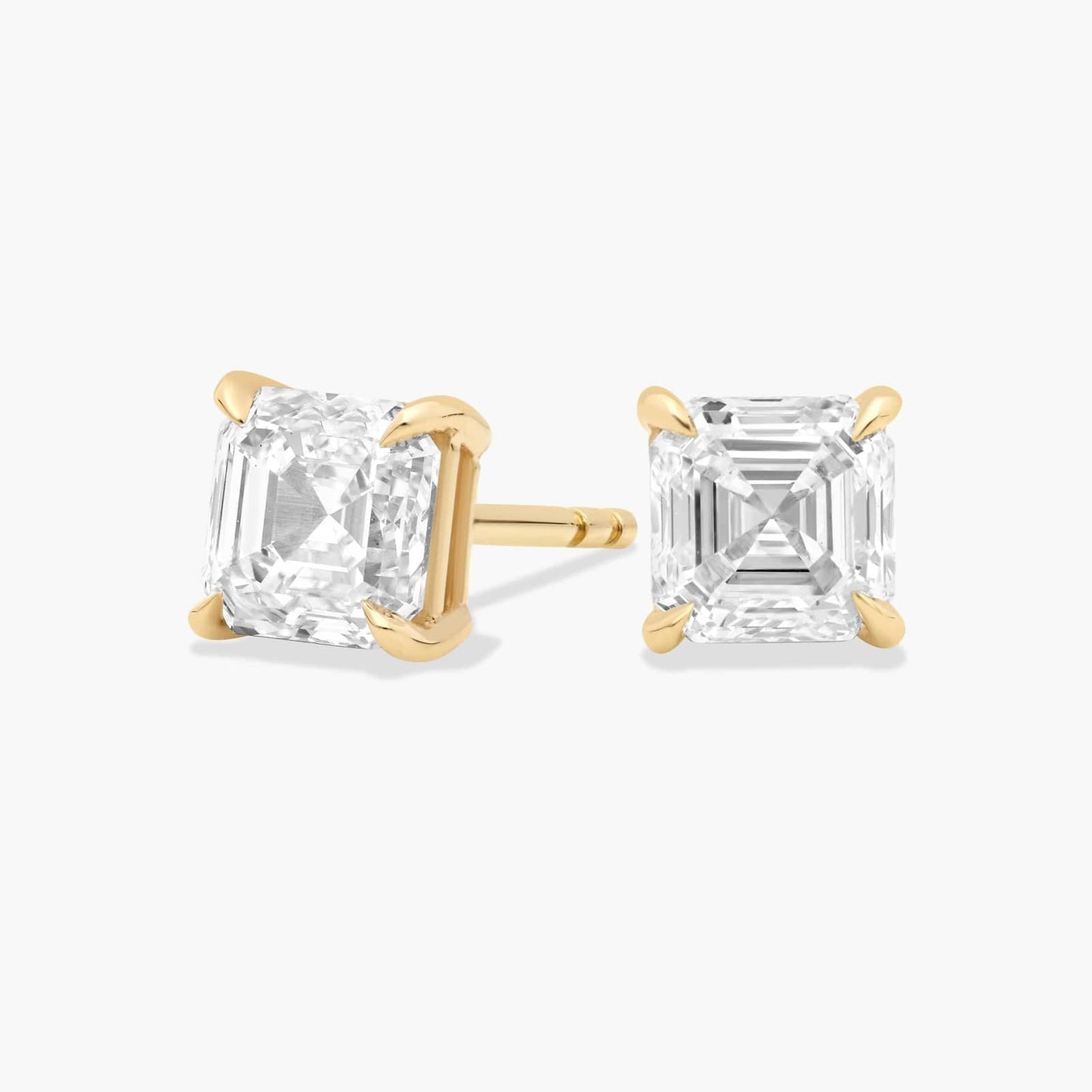Asscher Cut Diamond Stud Earrings