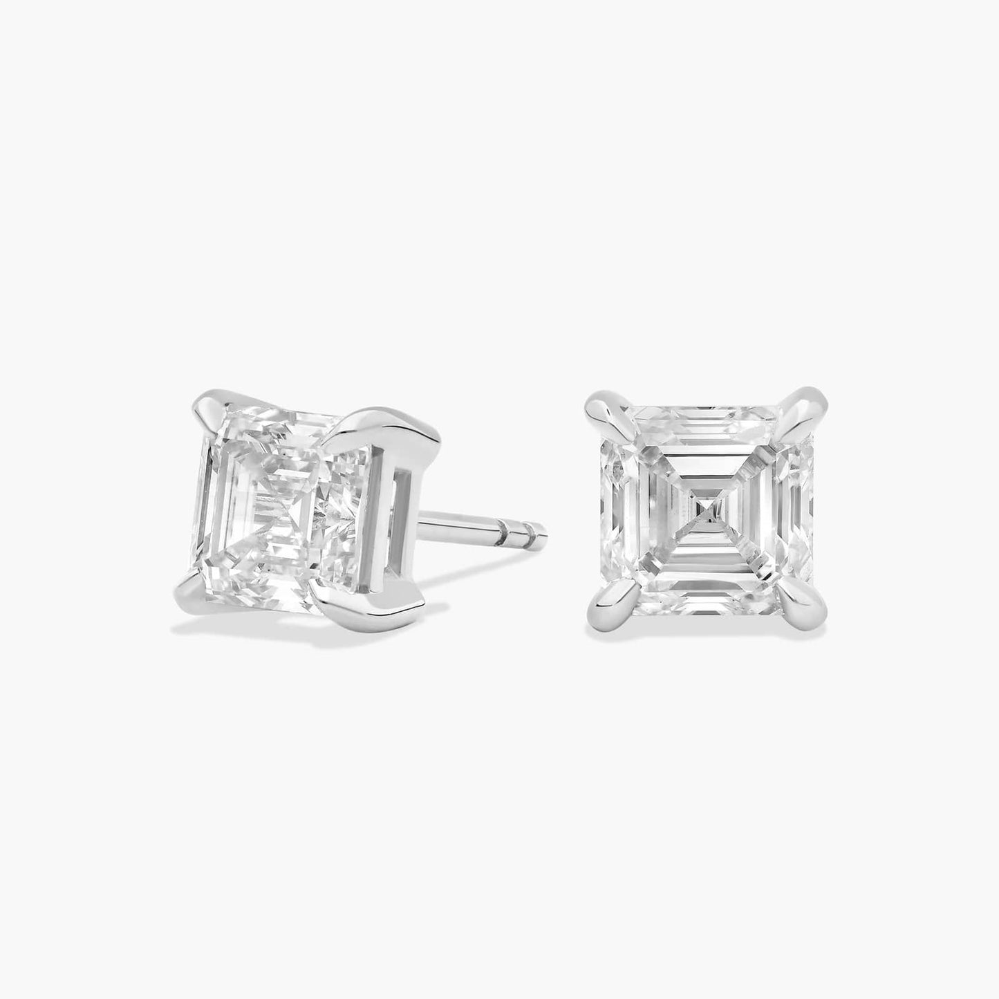 Asscher Cut Diamond Stud Earrings