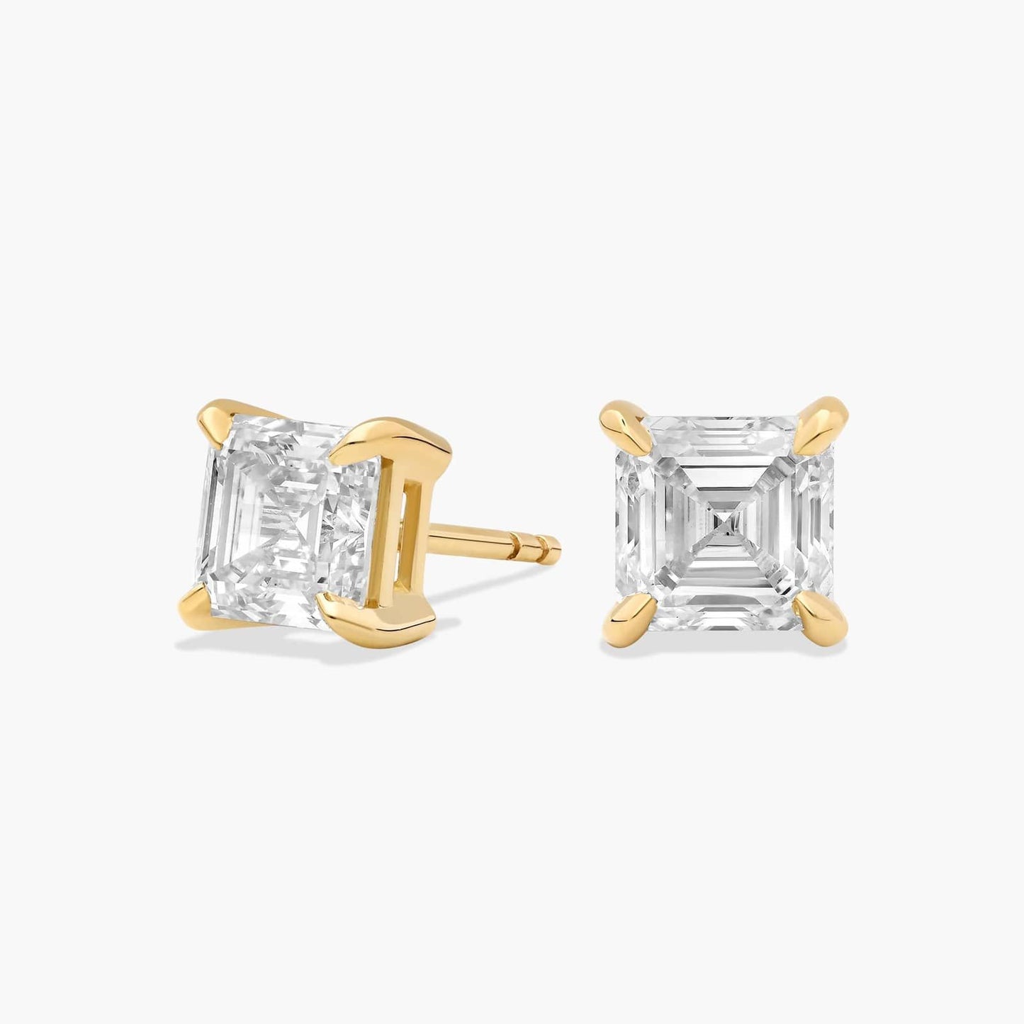 Asscher Cut Diamond Stud Earrings