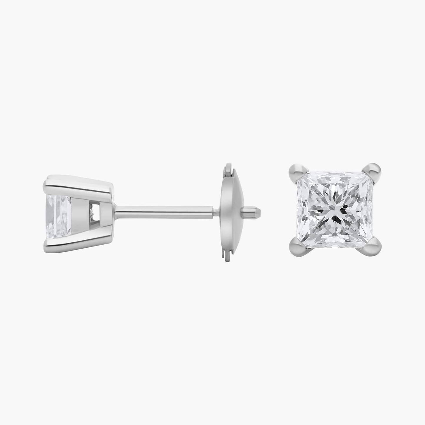 Princess Cut Diamond Stud Earrings