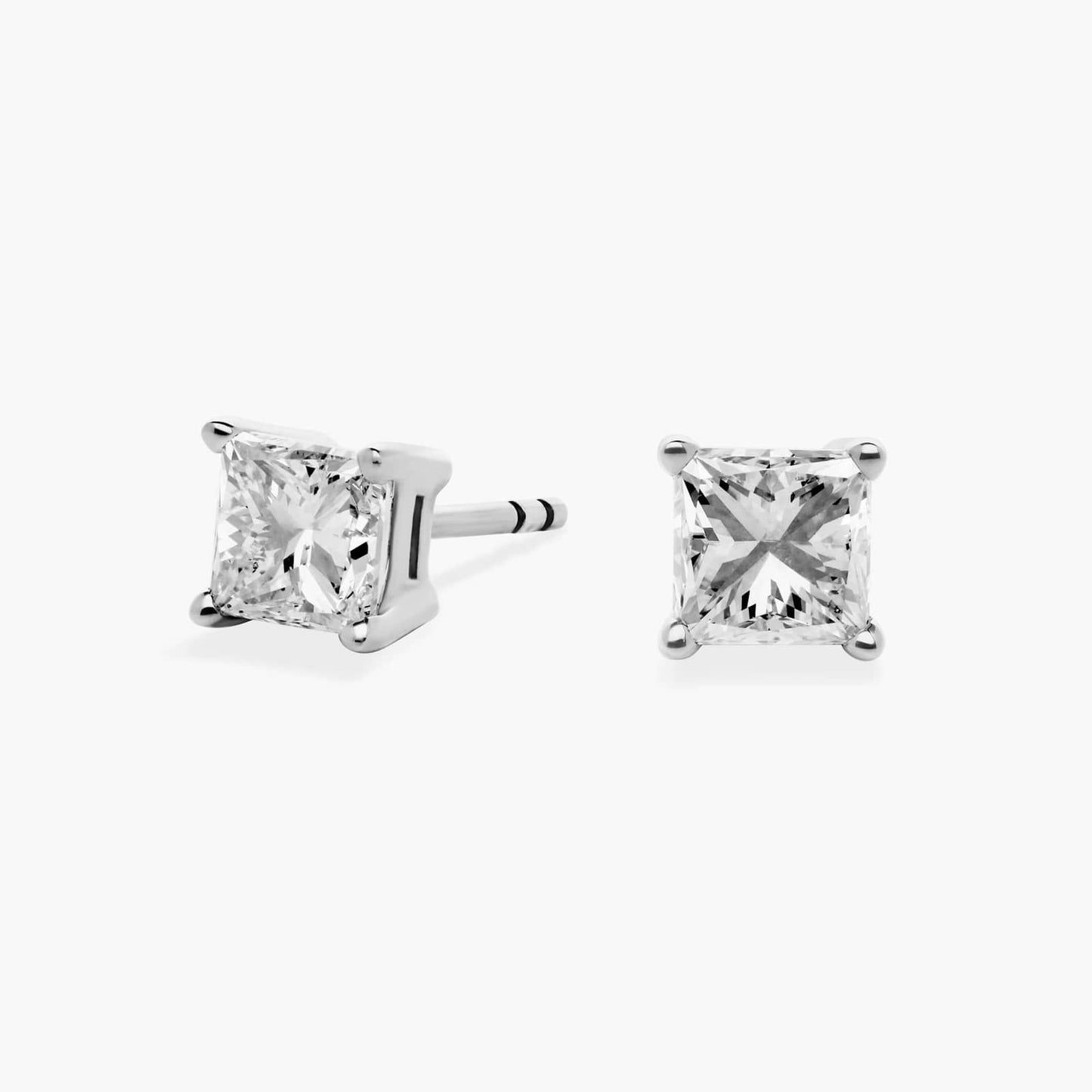 Princess Cut Diamond Stud Earrings