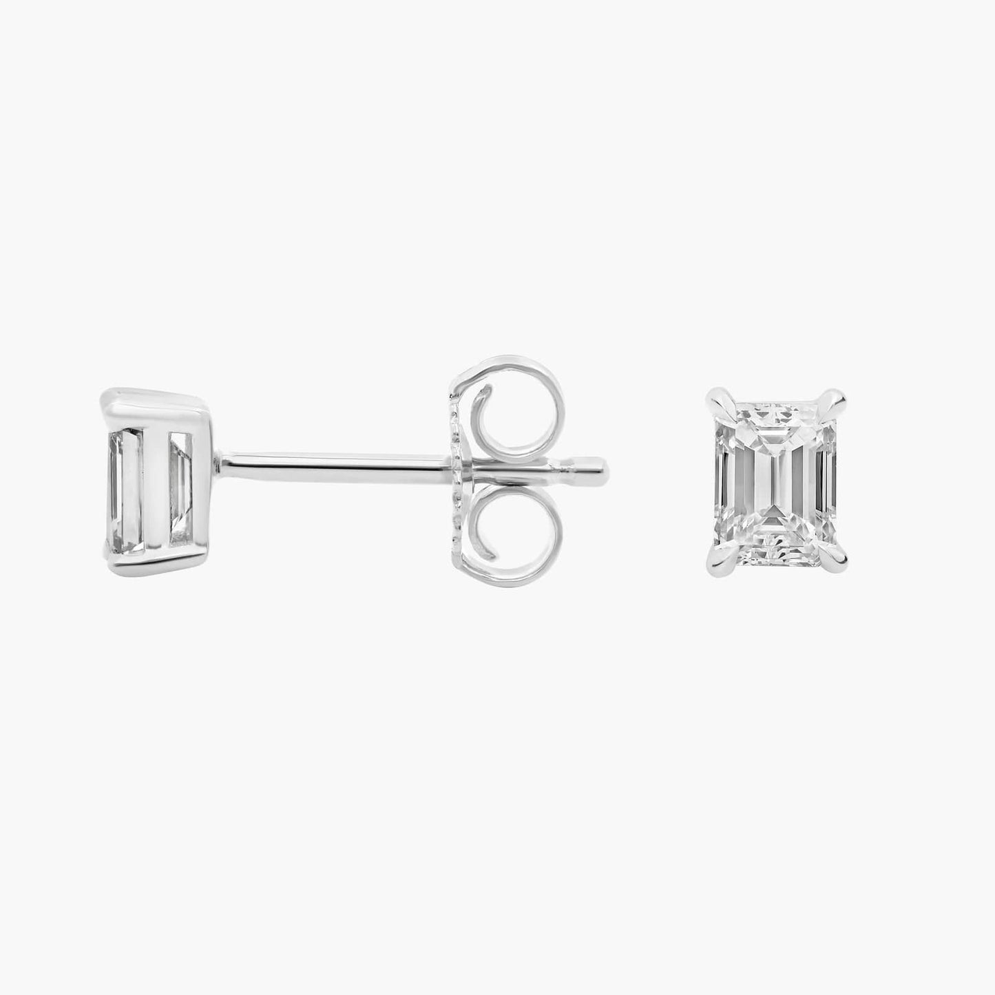 Emerald Cut Diamond Stud Earrings