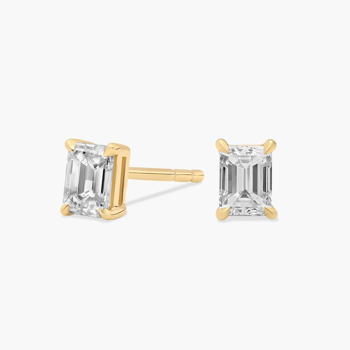 Emerald Cut Diamond Stud Earrings