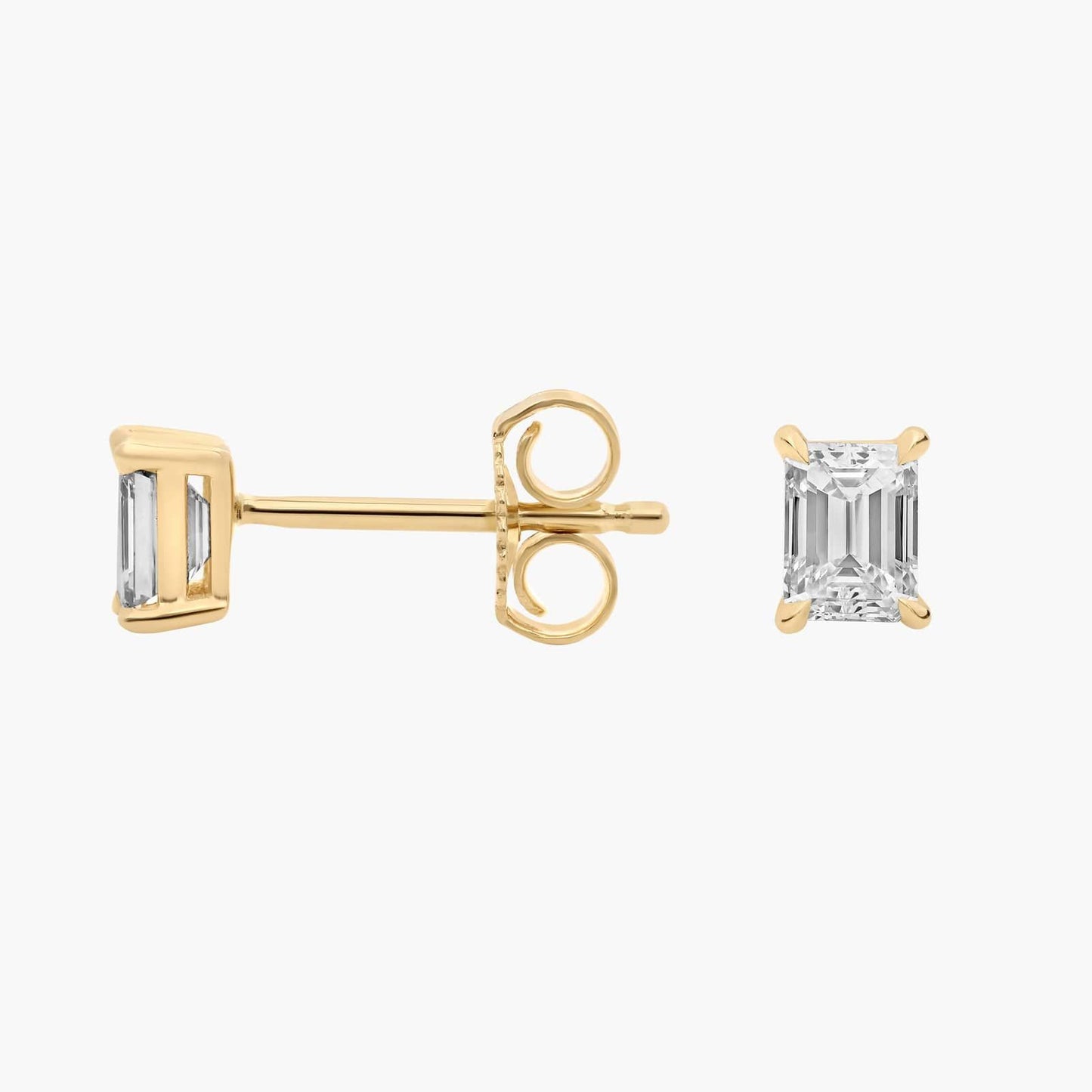Emerald Cut Diamond Stud Earrings