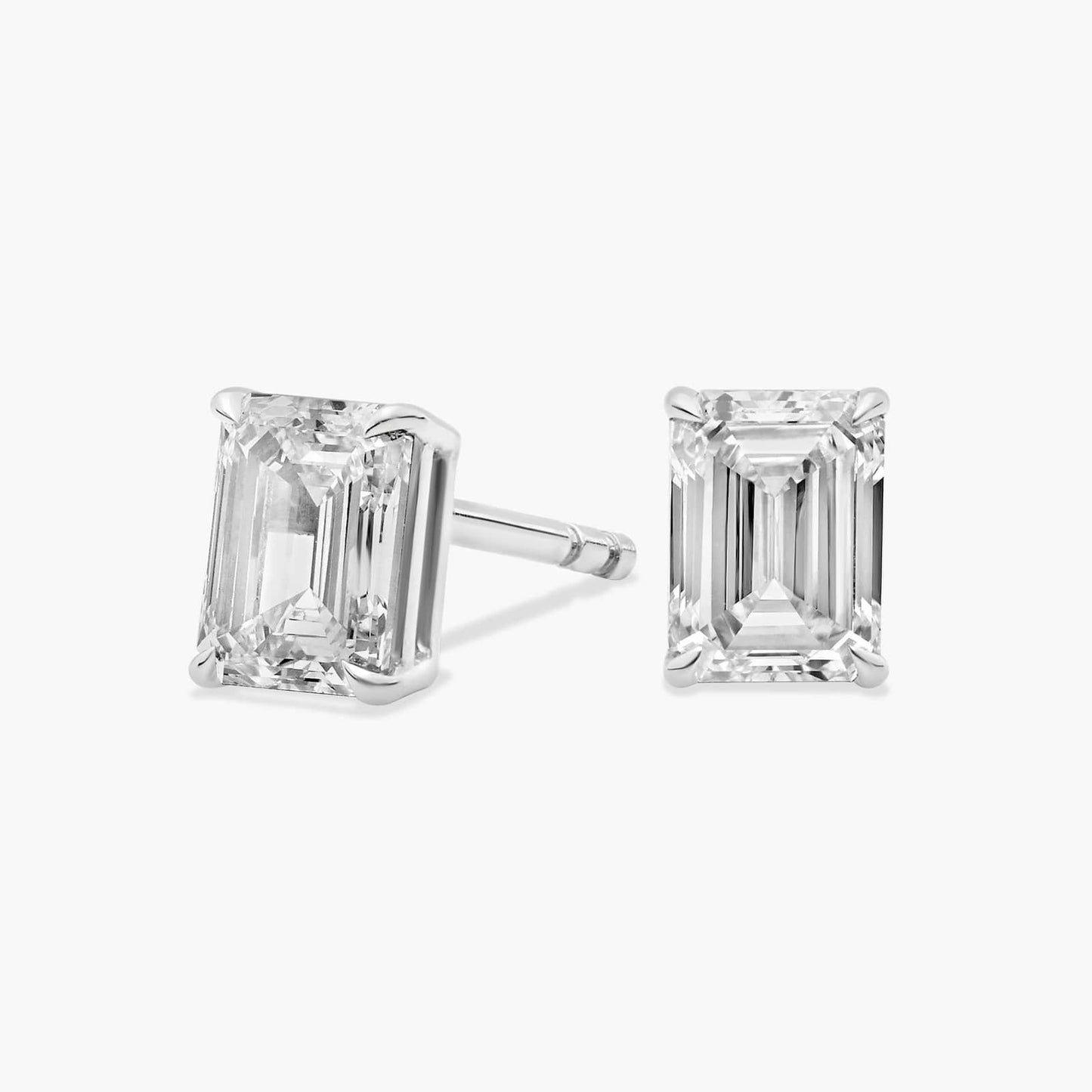 Emerald Cut Diamond Stud Earrings