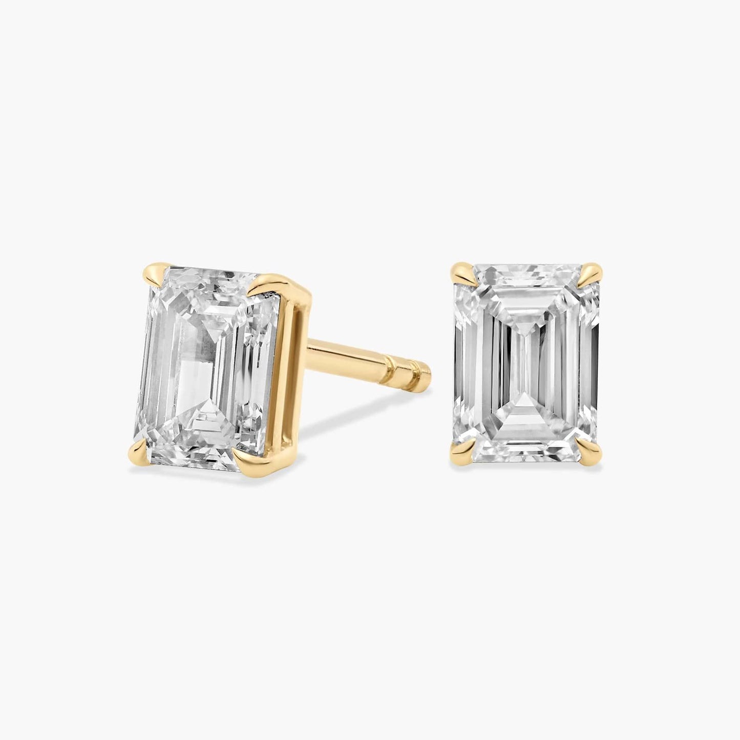 Emerald Cut Diamond Stud Earrings