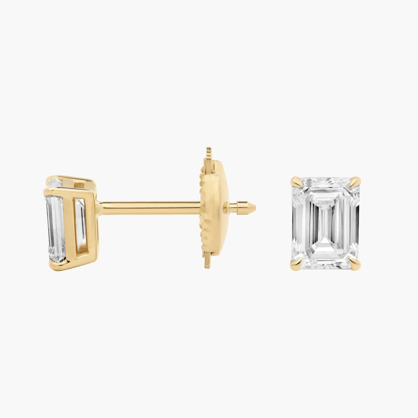 Emerald Cut Diamond Stud Earrings