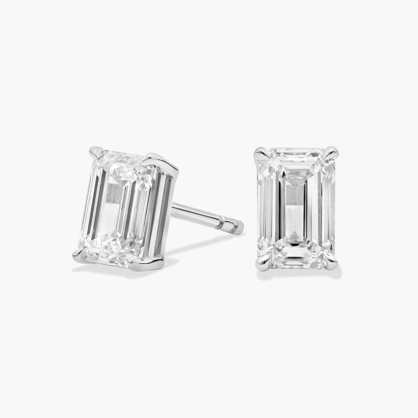 Emerald Cut Diamond Stud Earrings