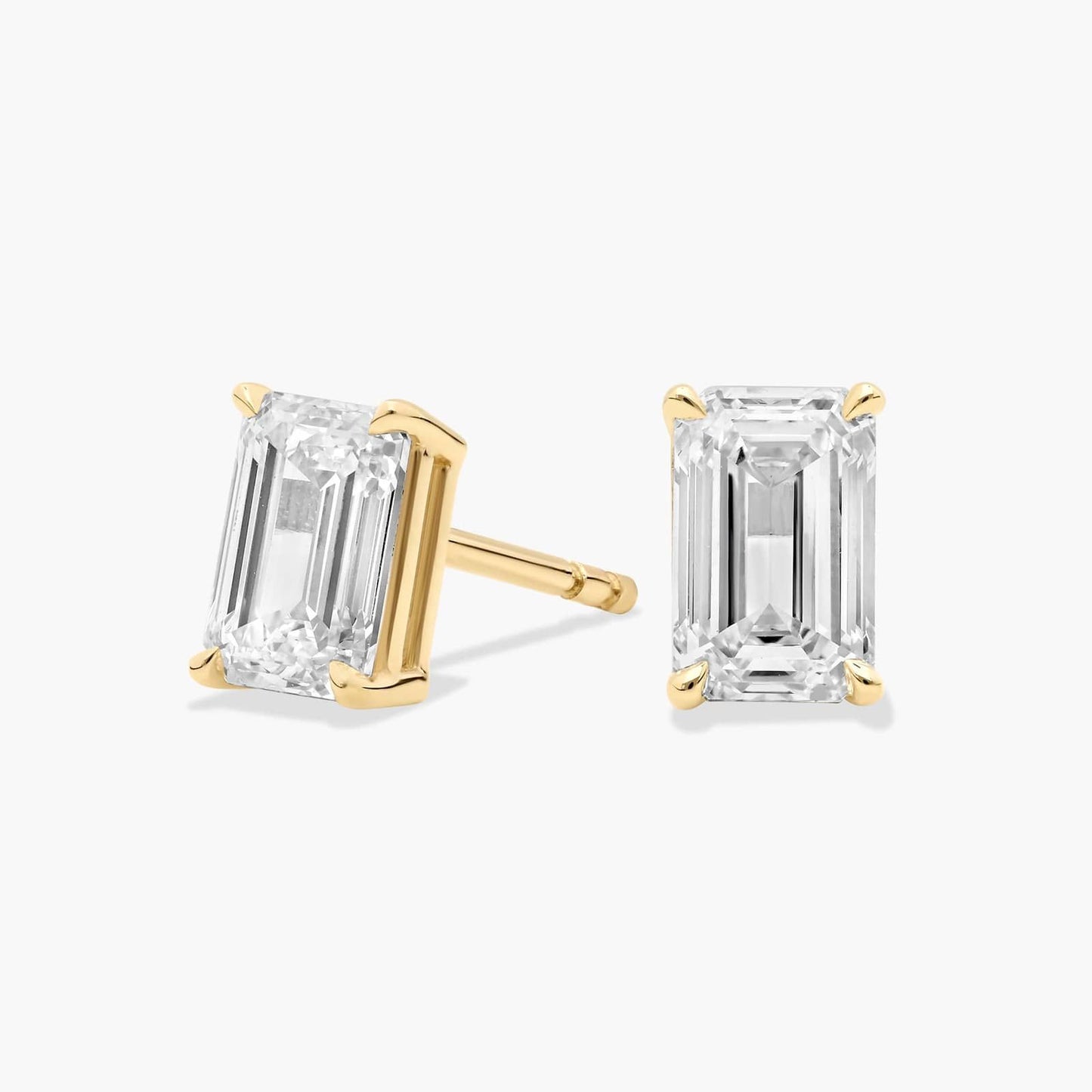 Emerald Cut Diamond Stud Earrings