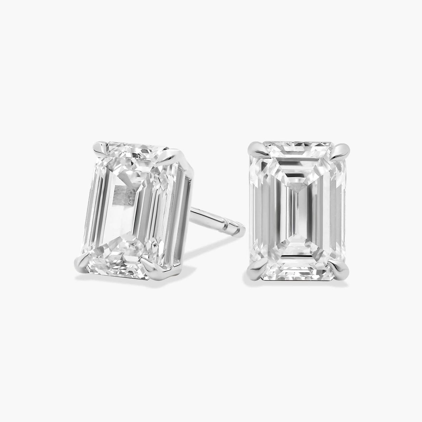 Emerald Cut Diamond Stud Earrings