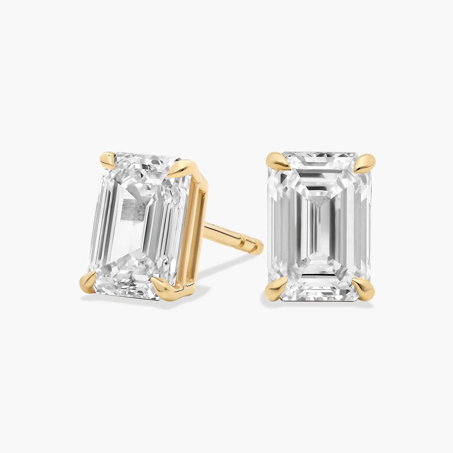 Emerald Cut Diamond Stud Earrings