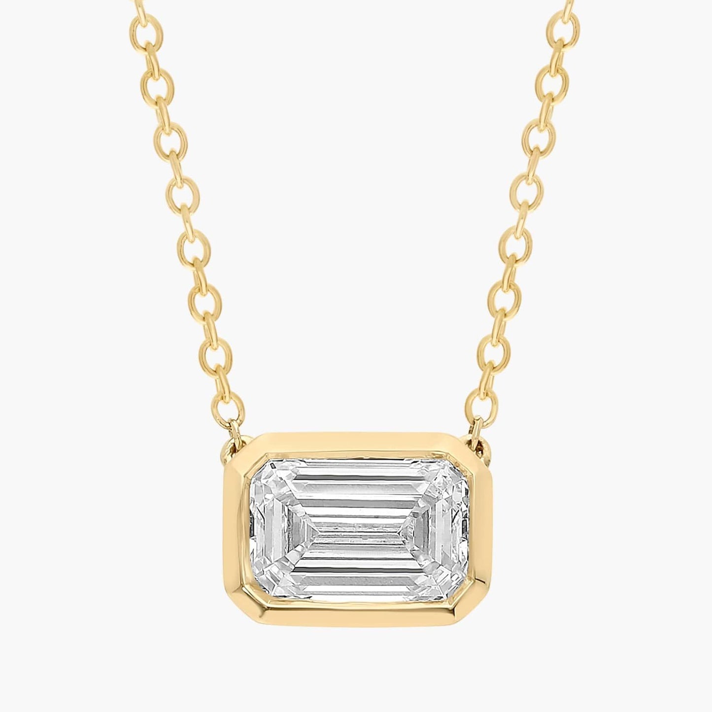 Emerald Cut Bezel Diamond Pendant