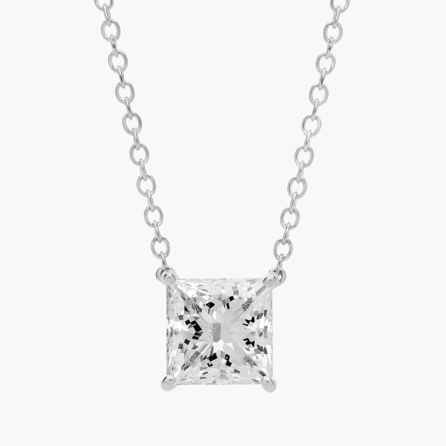 Princess Cut Diamond Solitaire Pendant