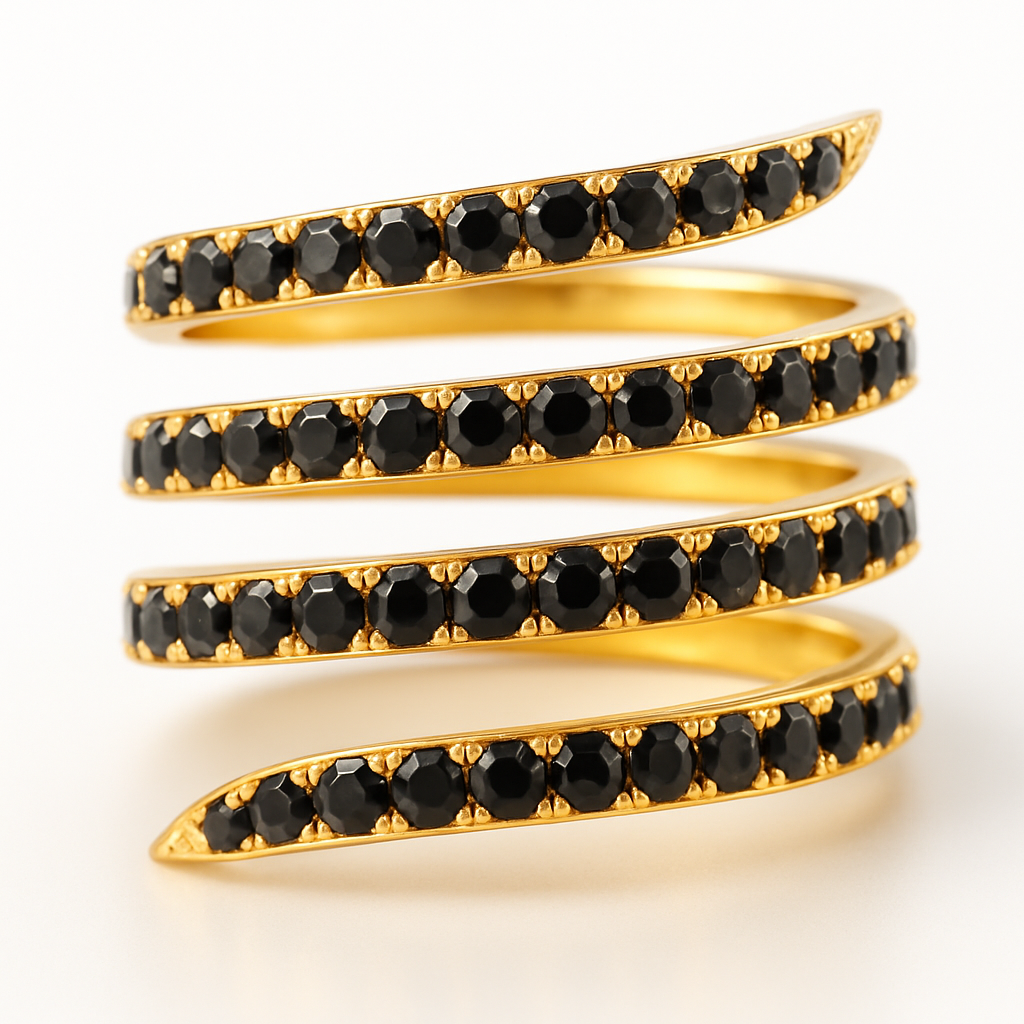 Dani's Signature Cross-Band Ring — Black Diamond Edition