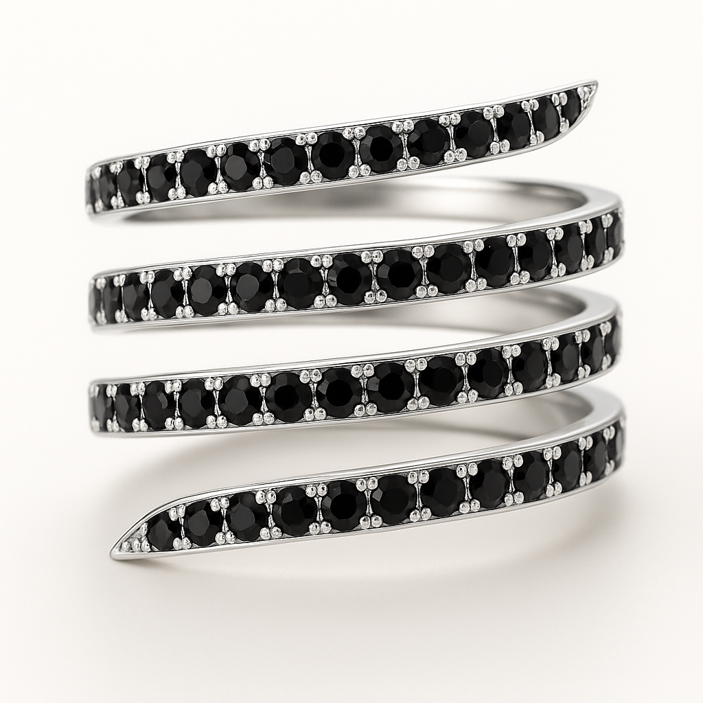 Dani's Signature Cross-Band Ring — Black Diamond Edition