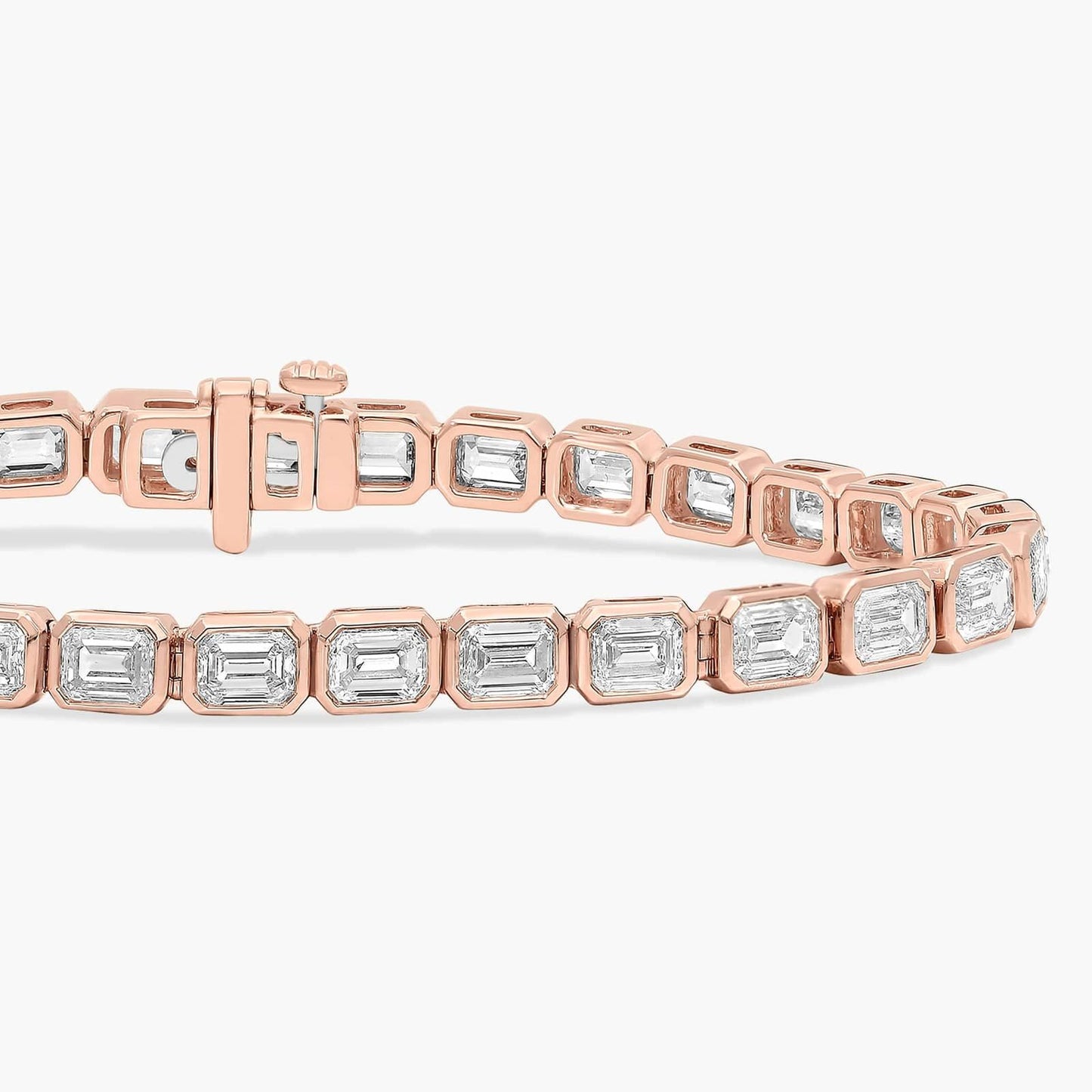 7 " Emerald Cut Diamond Bezel Set Tennis Bracelet (8Ct)