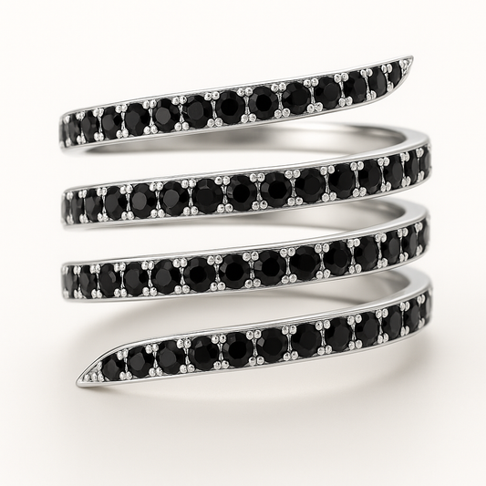 Dani's Signature Cross-Band Ring — Black Diamond Edition