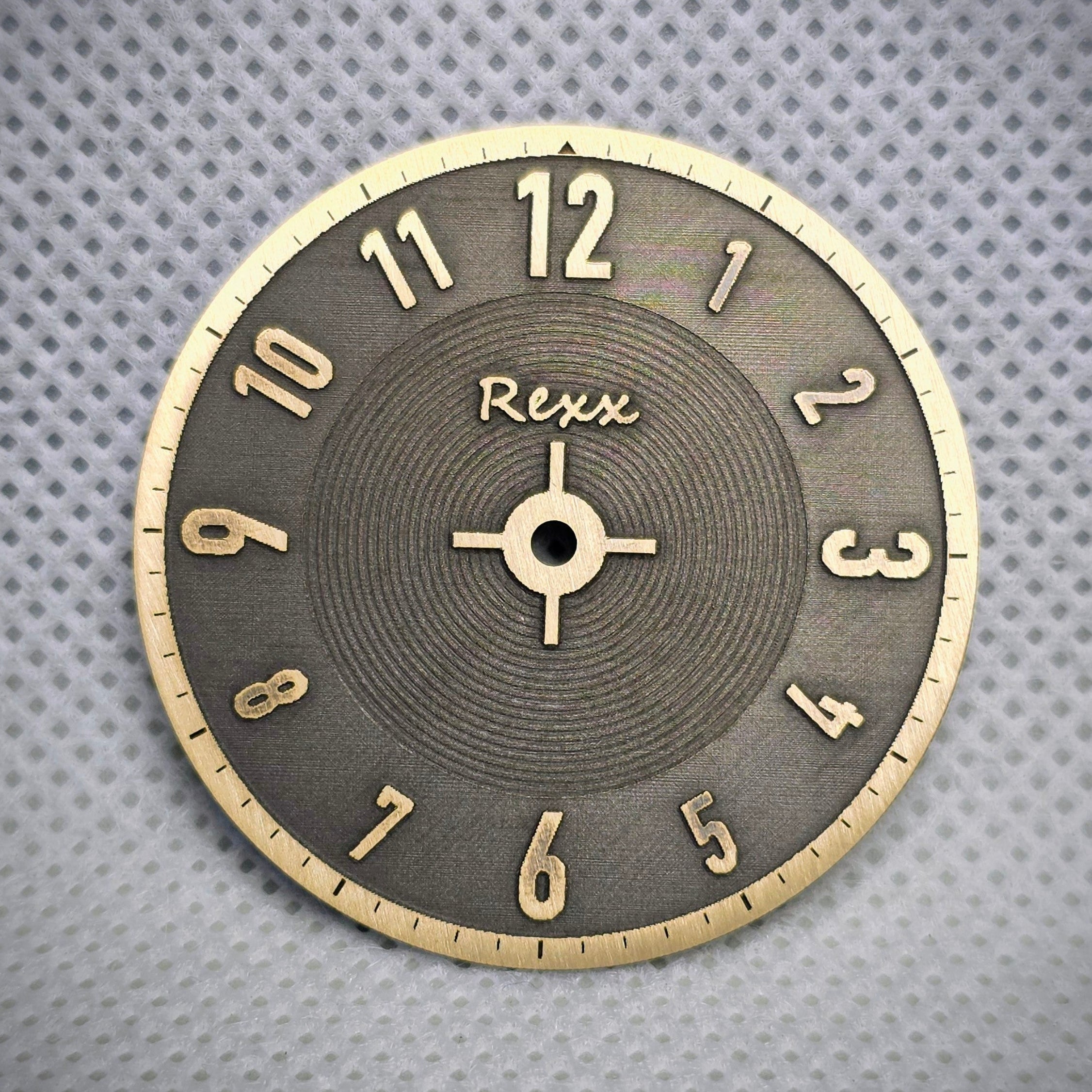 Iron Cockpit two-tone engraved brass pilot watch dial